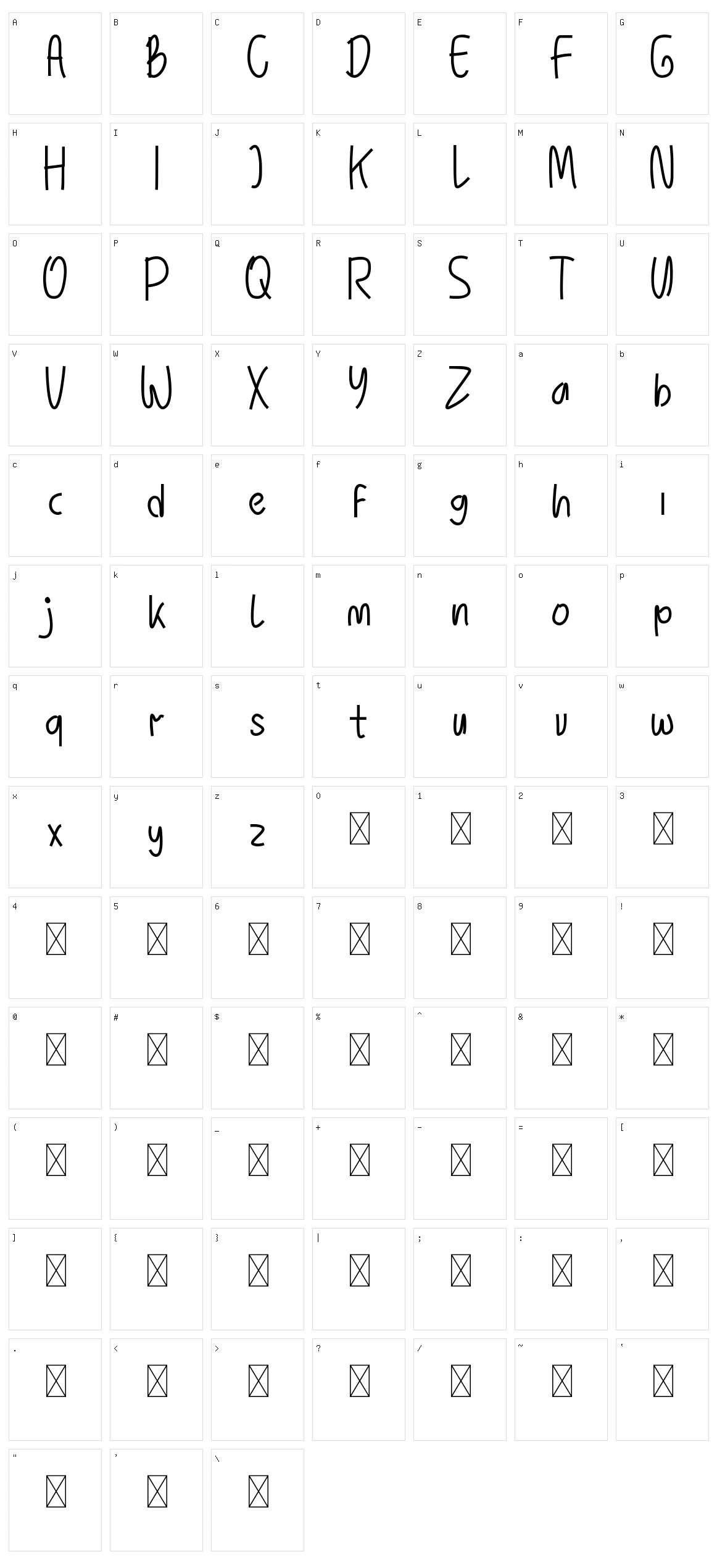 Sheinman Character Set