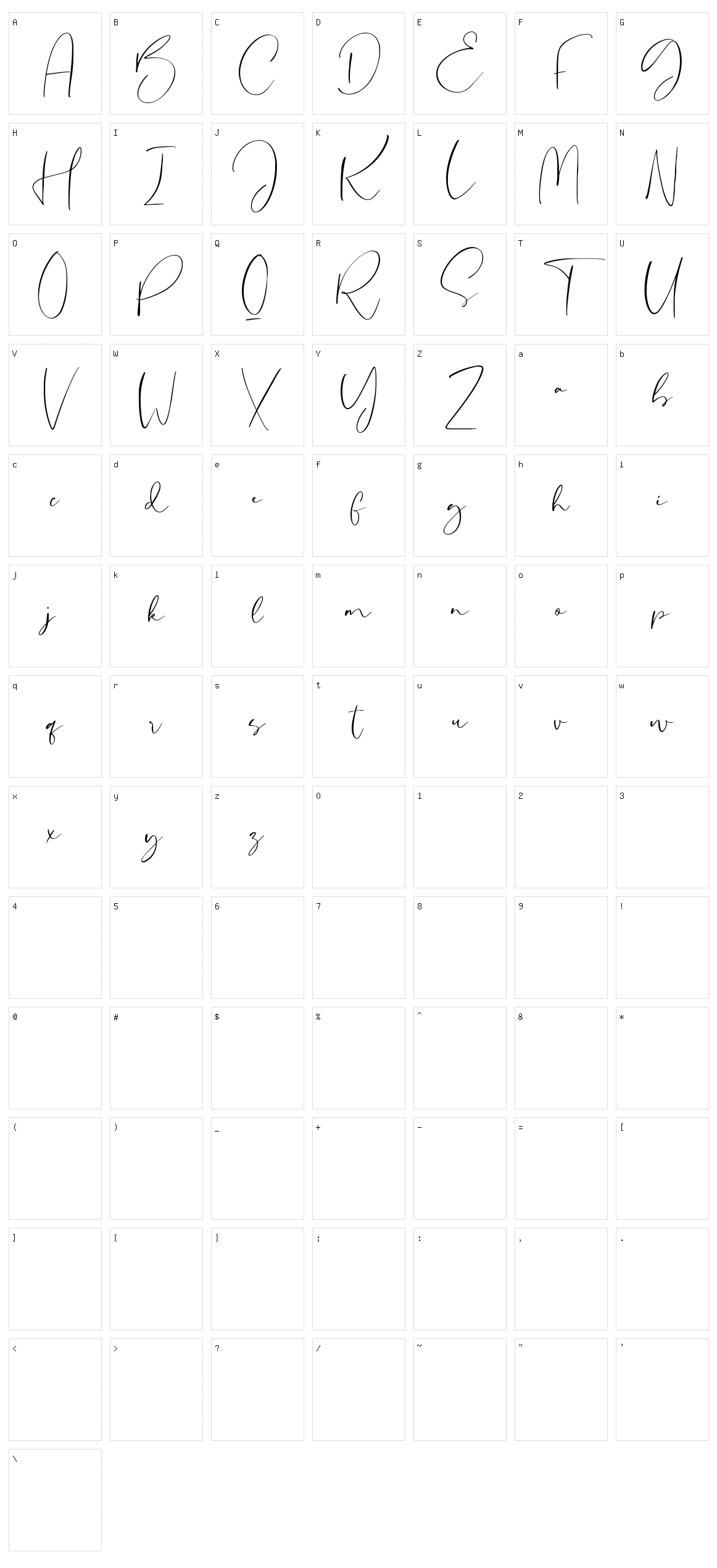 Sheridan Character Set