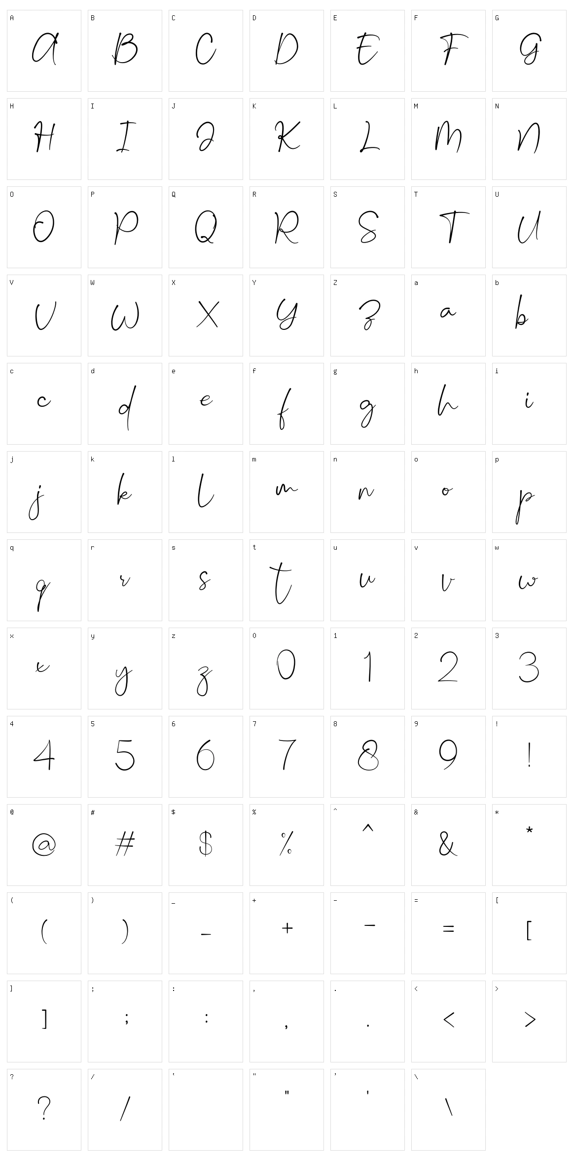 Sheryl Character Set