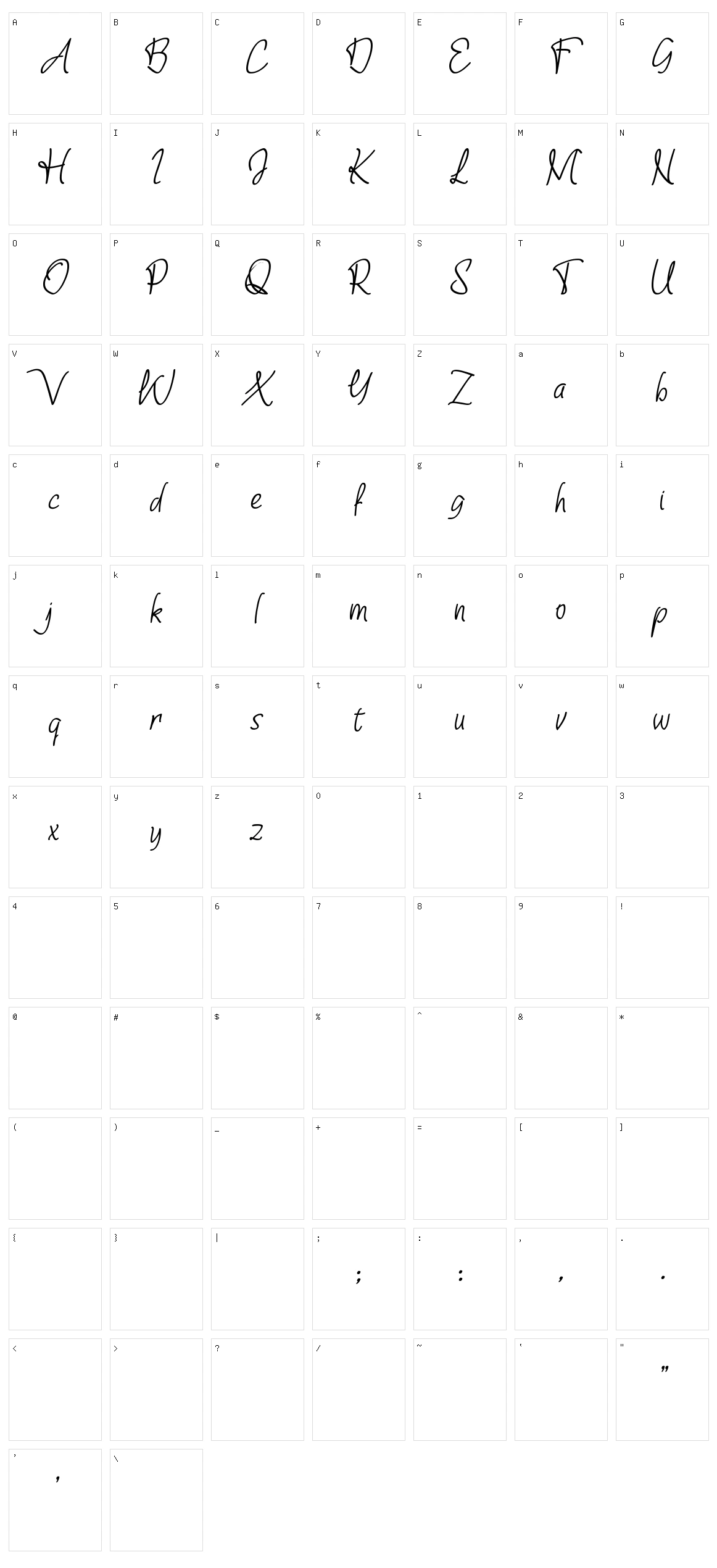 Shevana Character Set