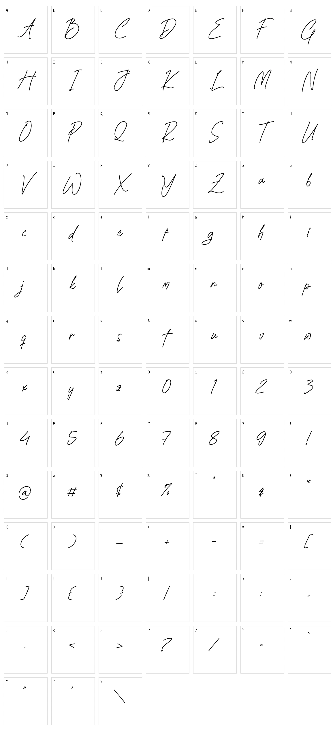 Sheylamte Character Set