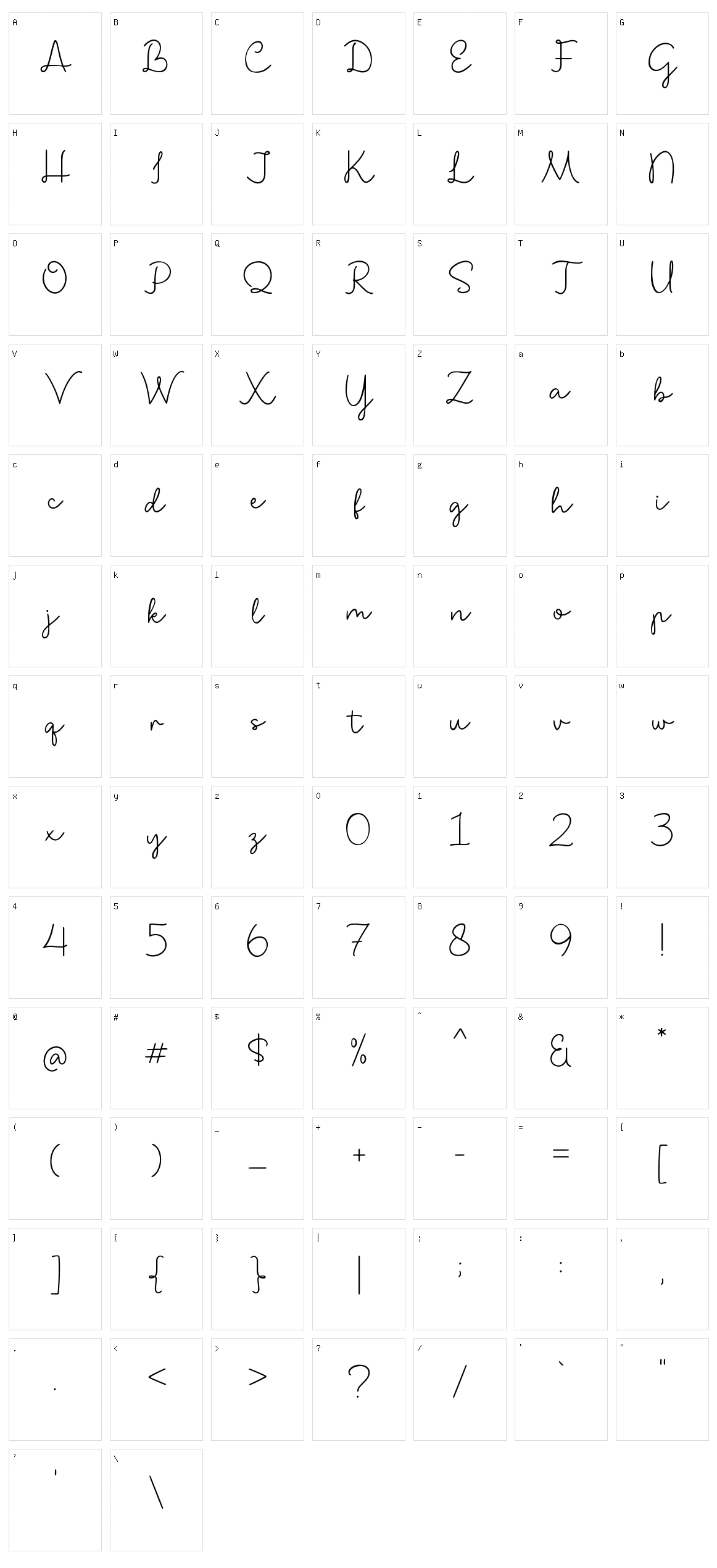 Shibalady Character Set