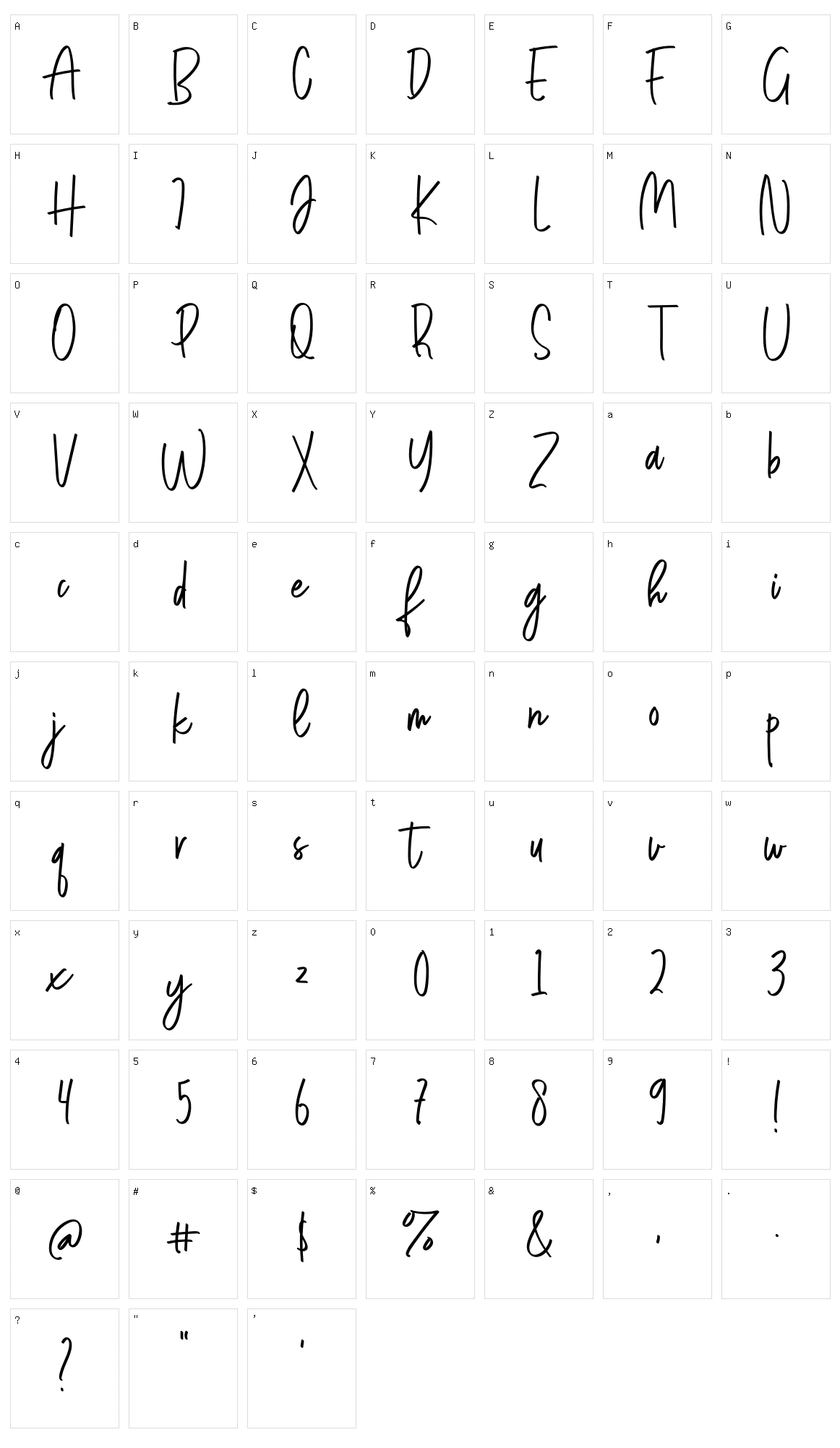 Shinthink Character Set