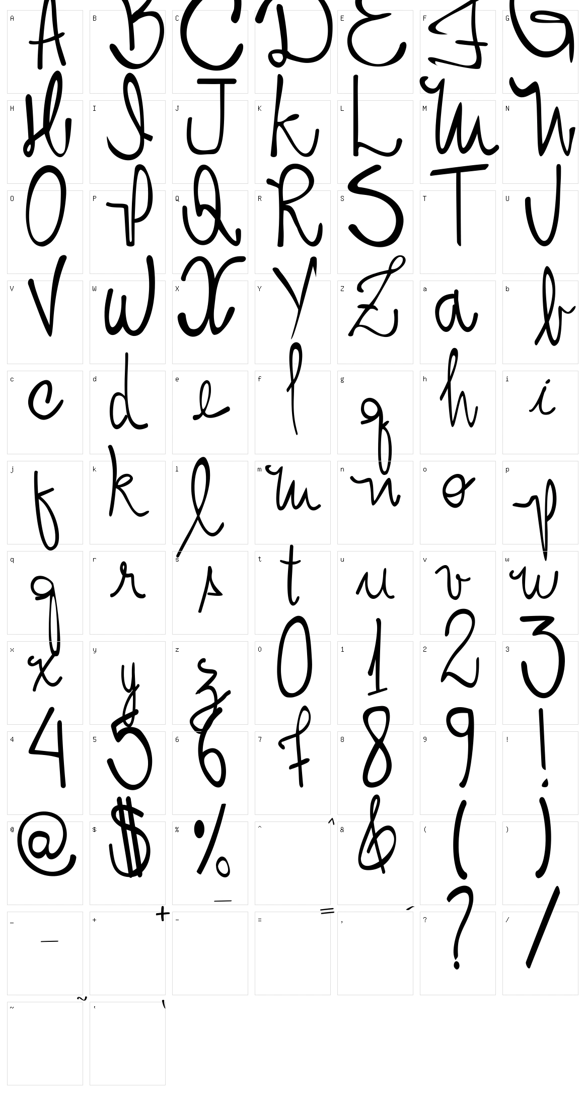 Shiprezotto Character Set