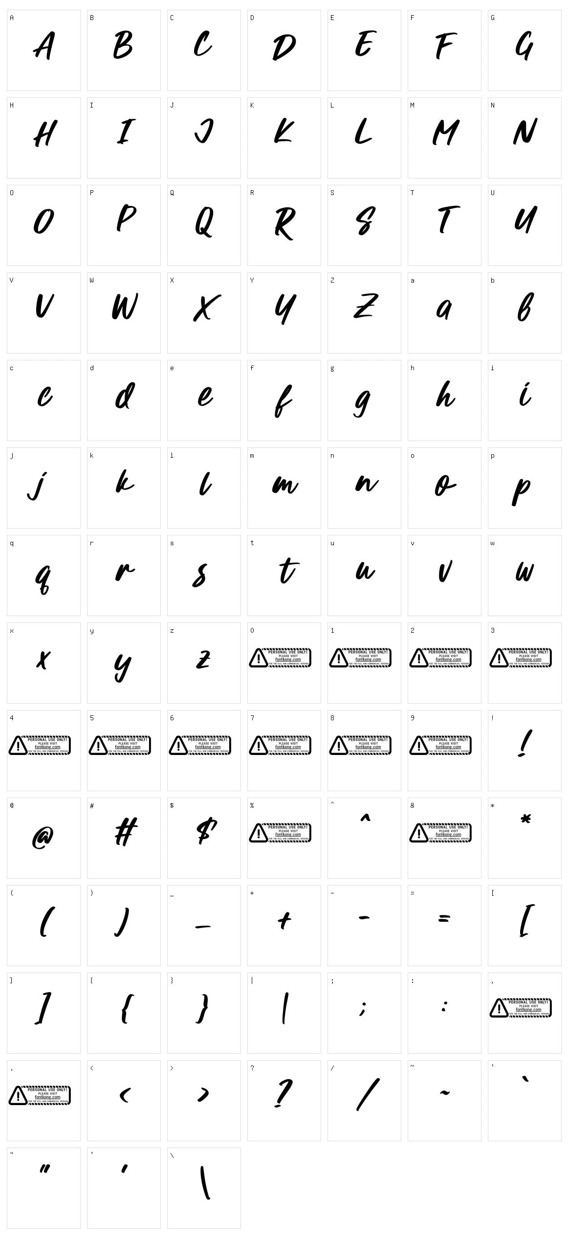 Shortime Character Set
