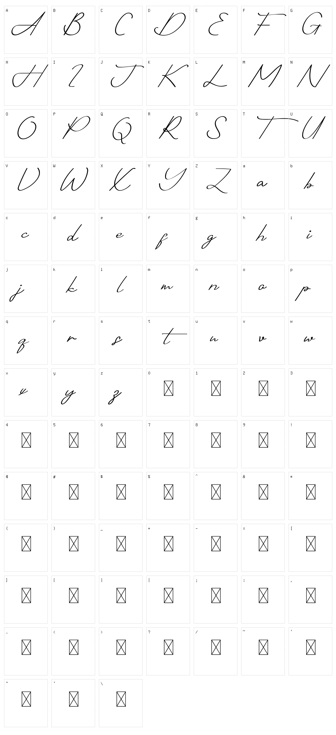 Shotflick Character Set