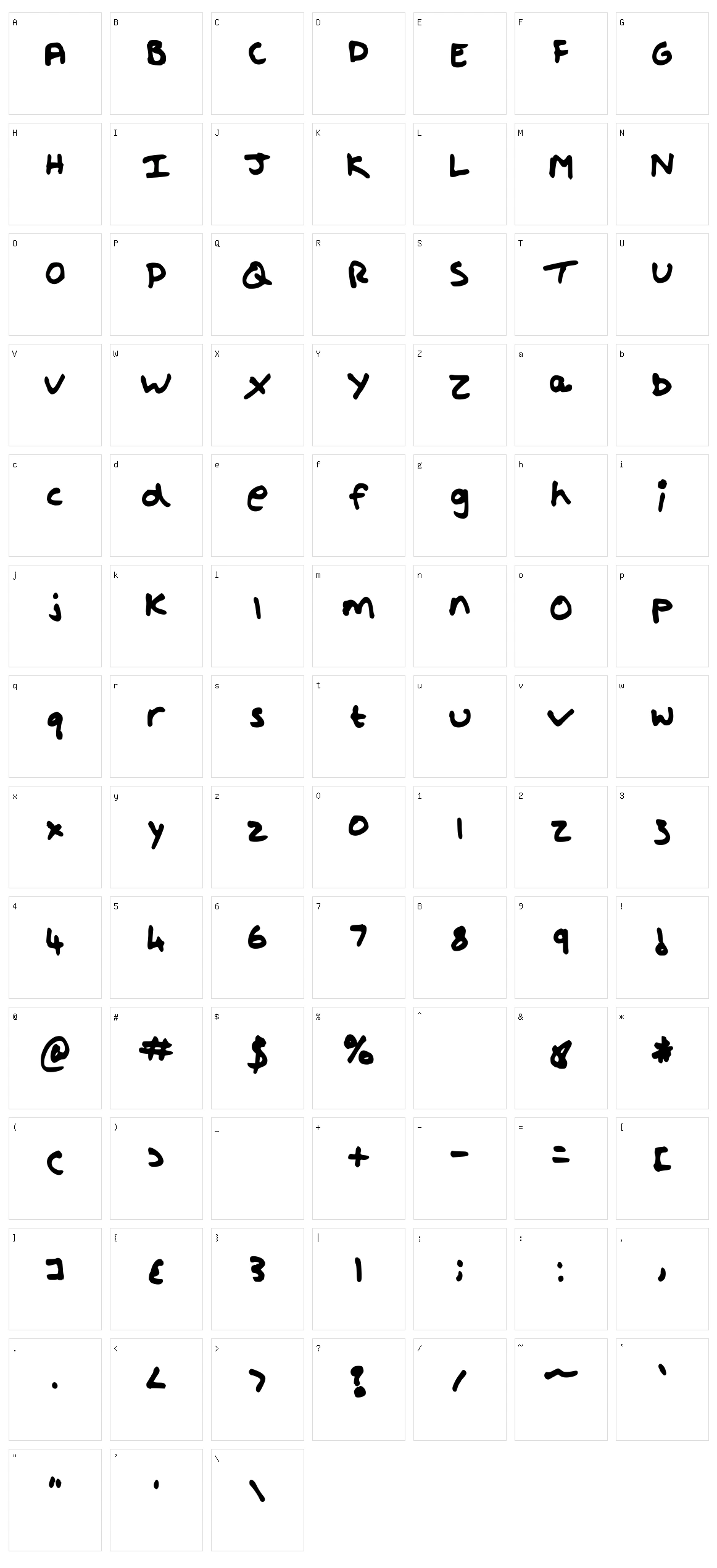 Shout Character Set