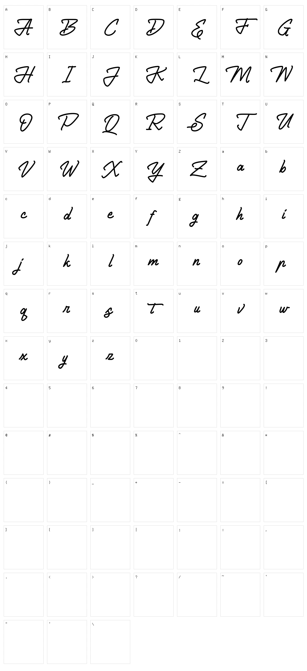 Shout Ease Character Set