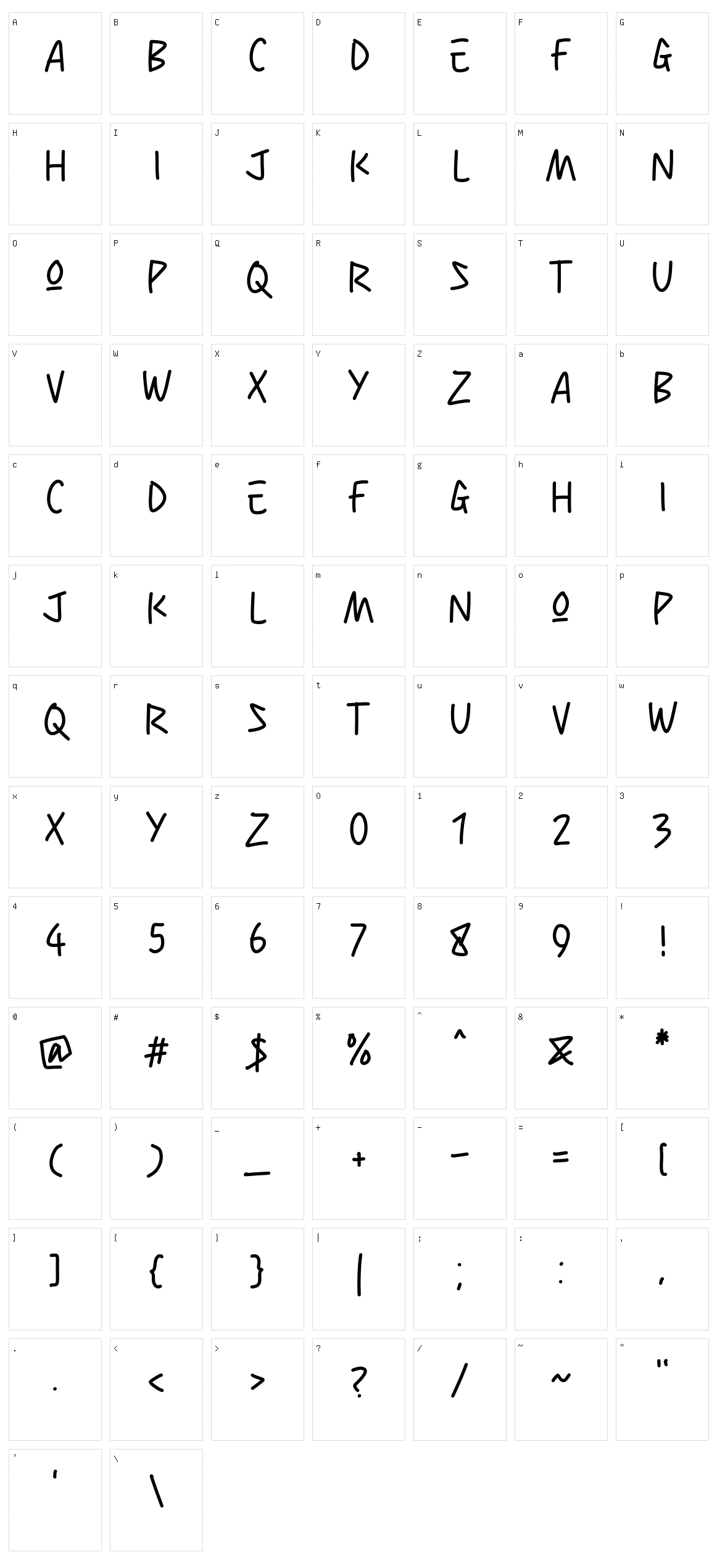 Show Me Character Set