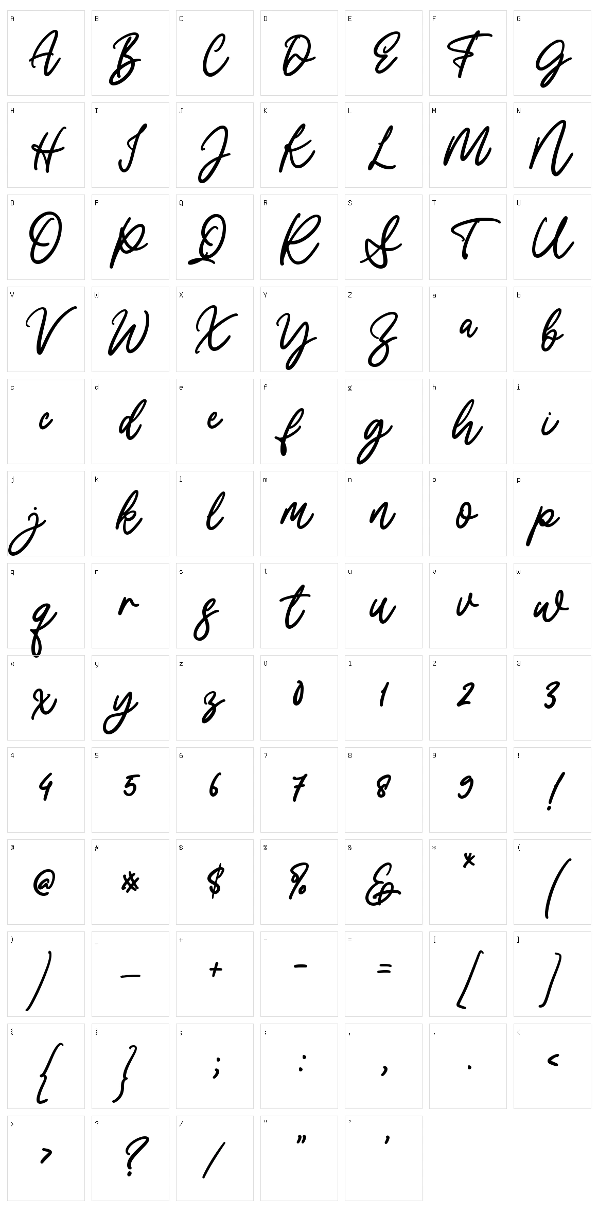 Shymptany Character Set