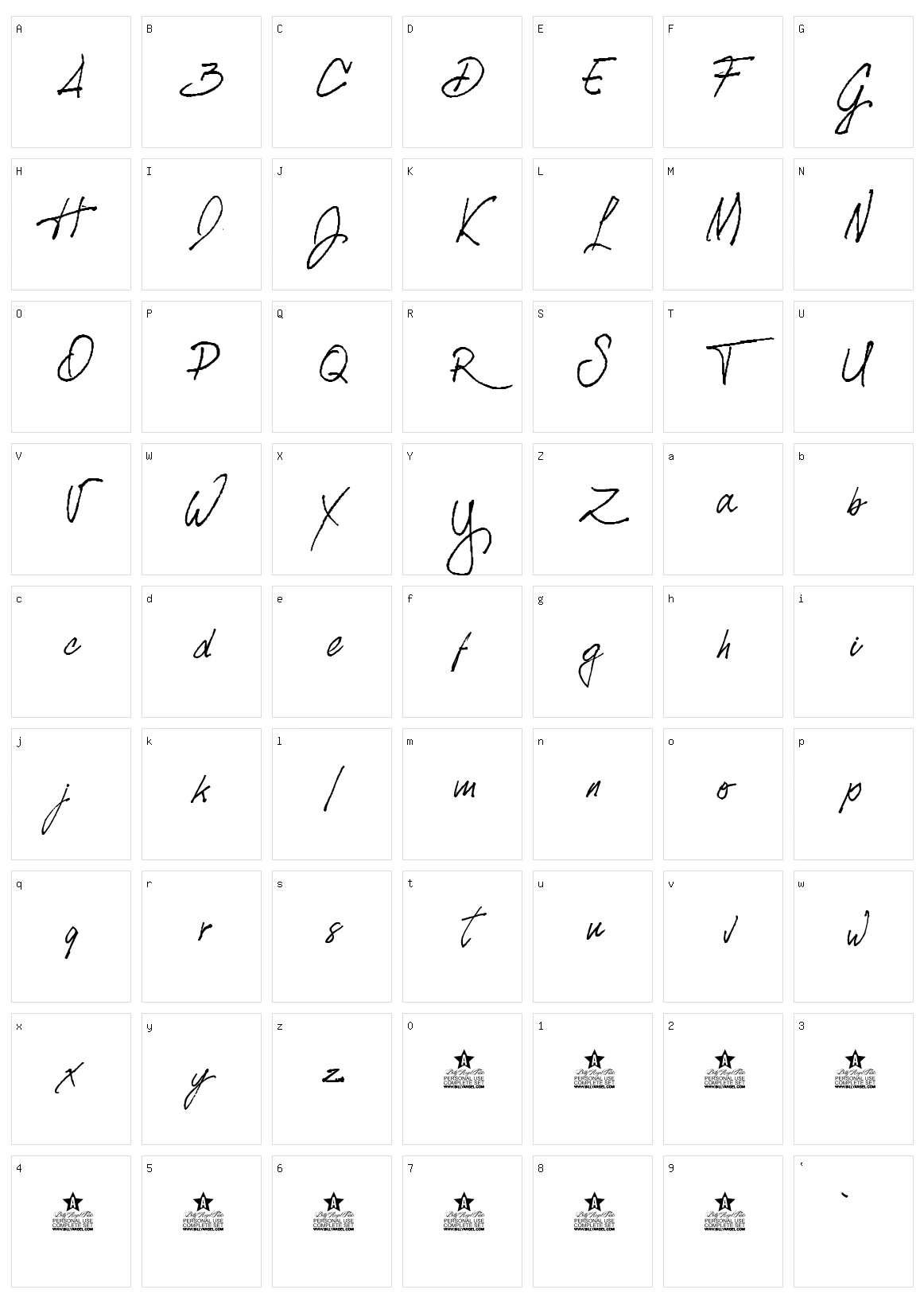 Siberian Character Set