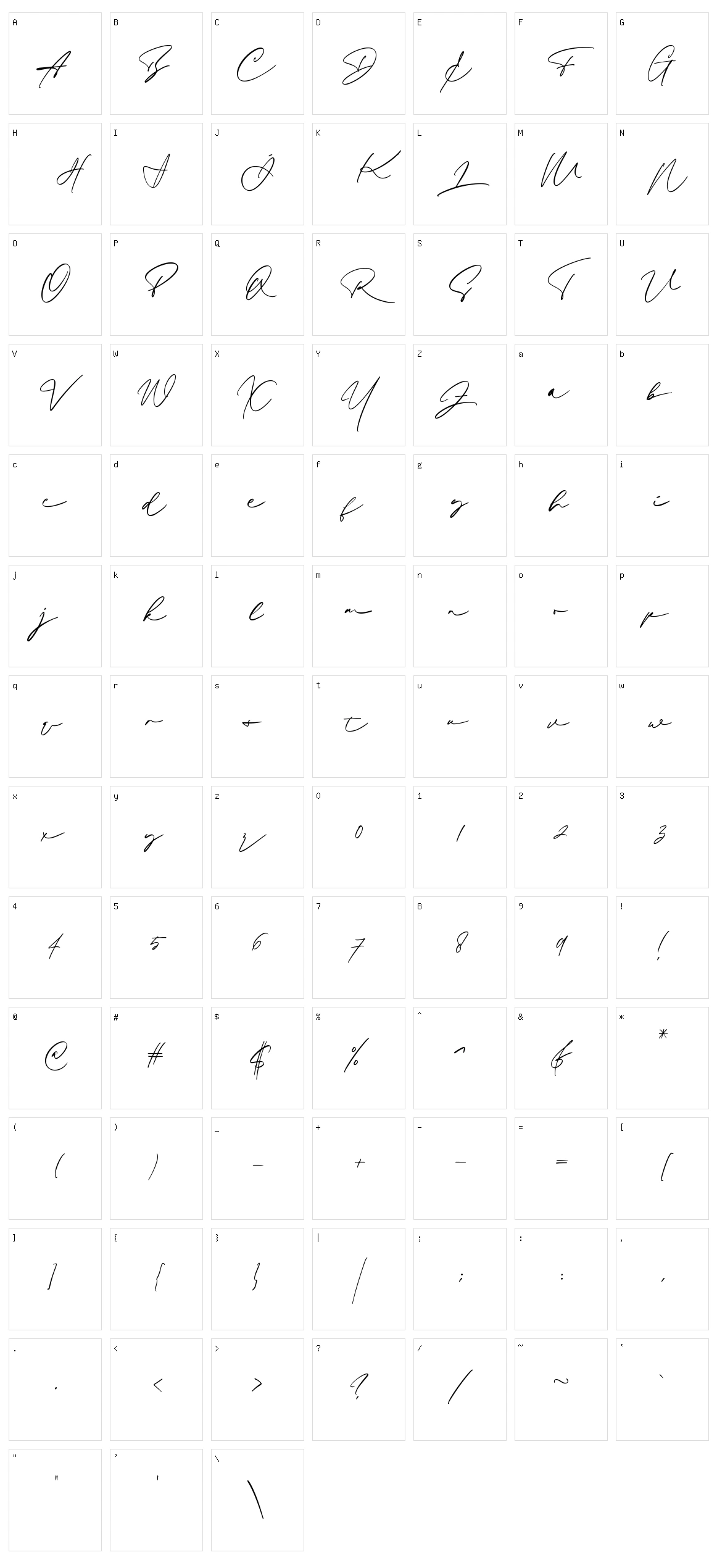 Sieralova Character Set