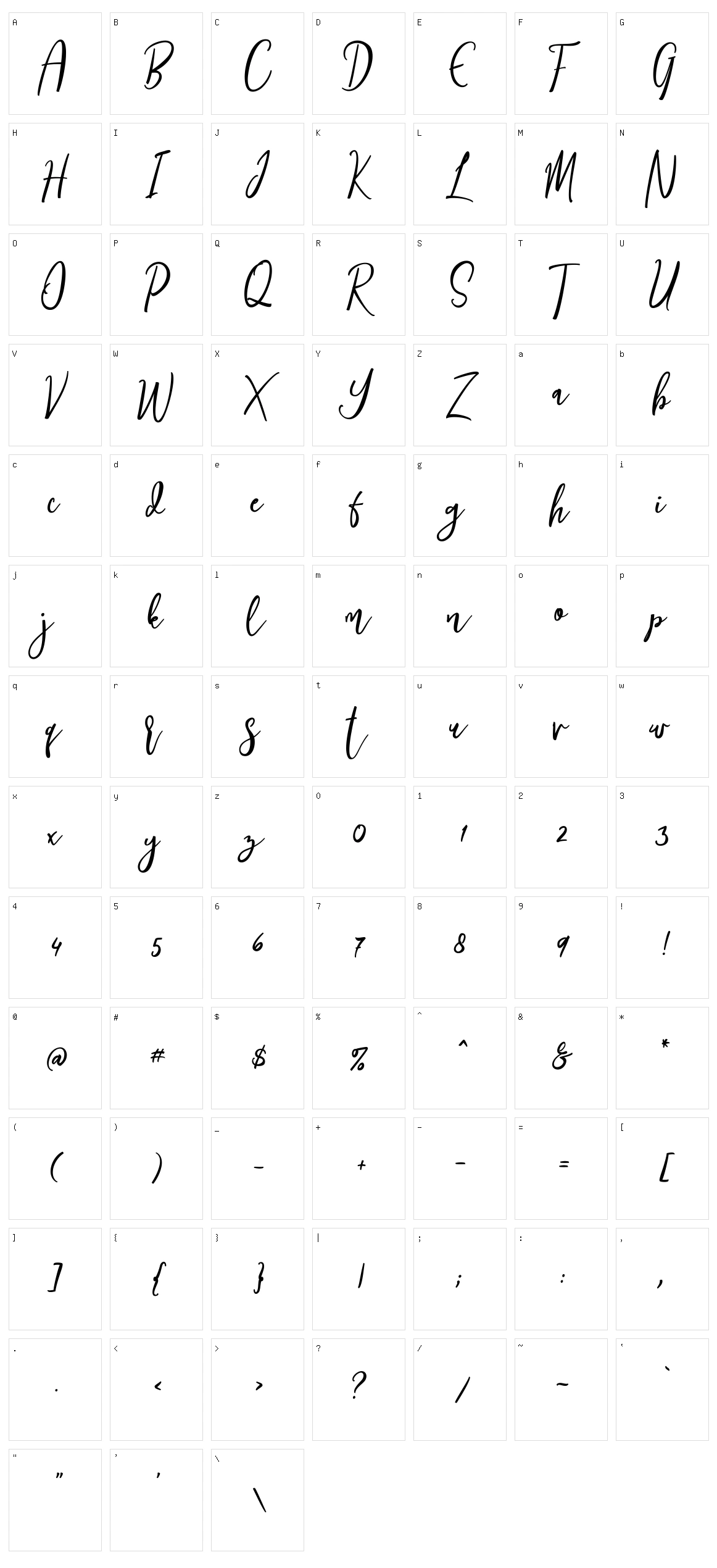 Siesta Character Set
