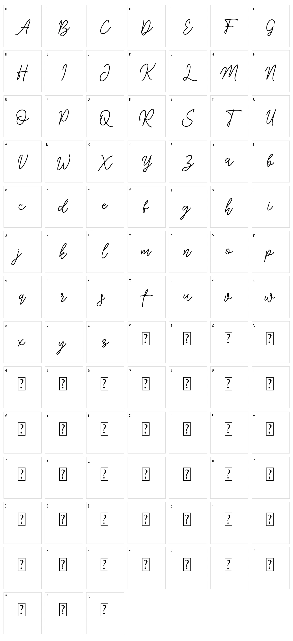 Sigduel Character Set