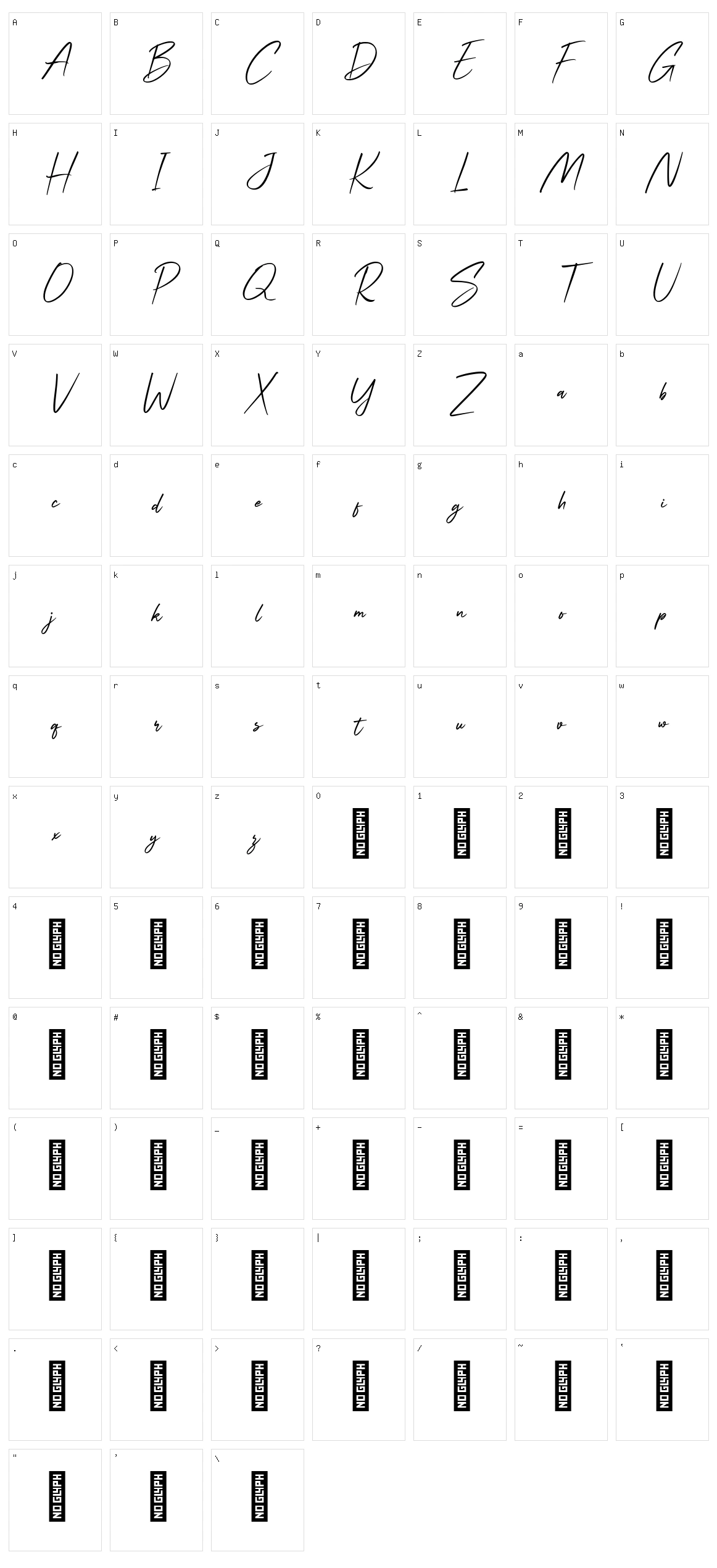 Signatey Character Set