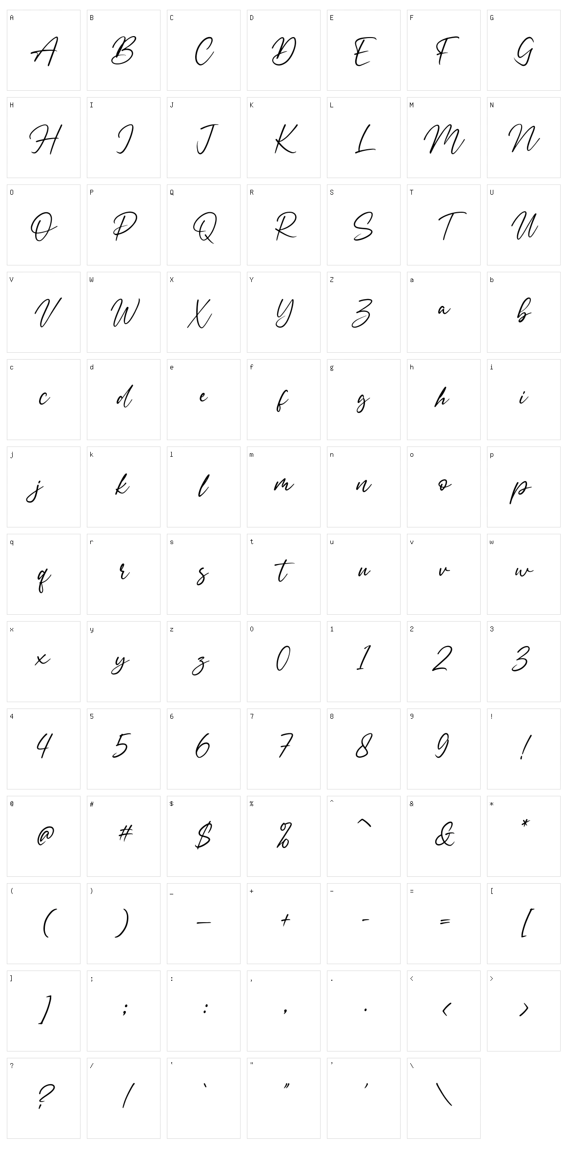 Signatria Character Set