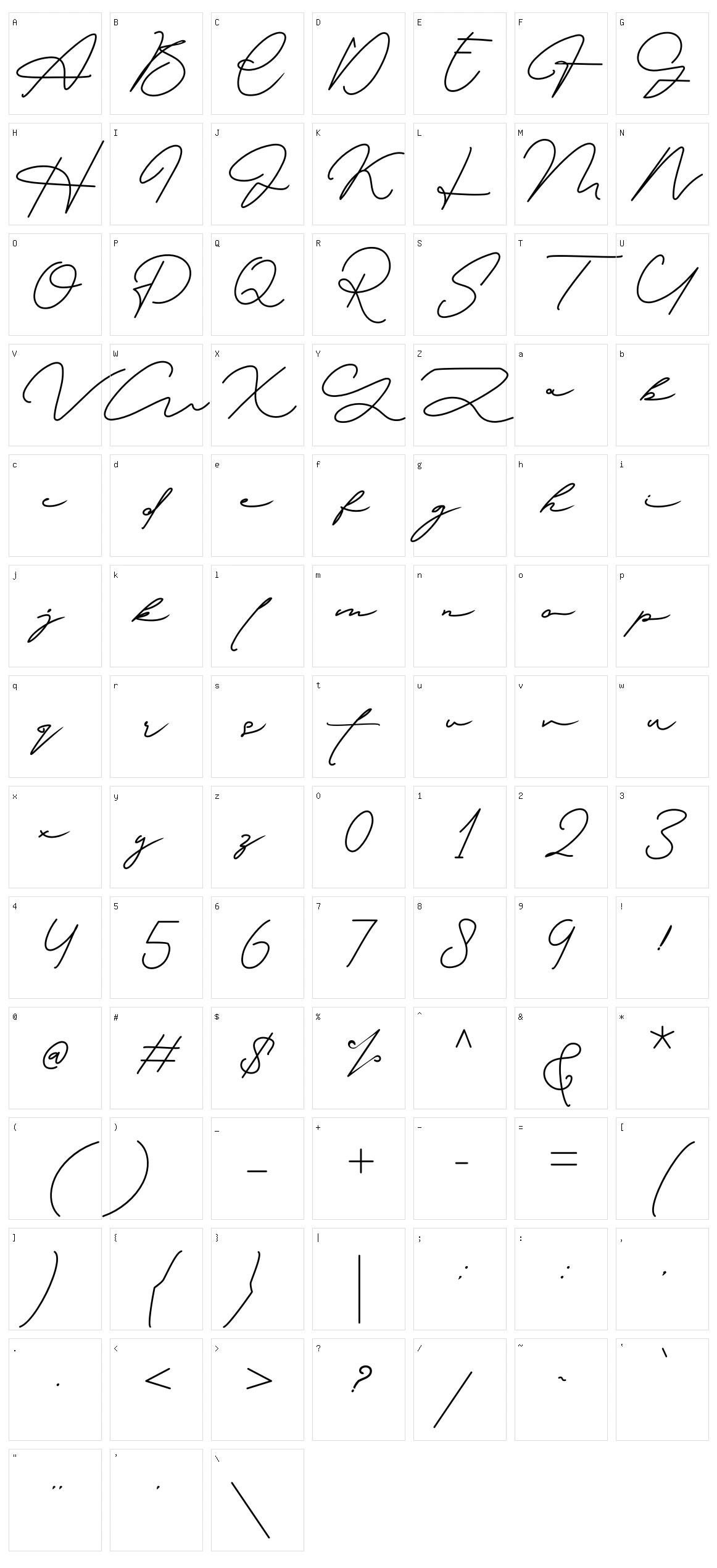 Signature Collection Character Set