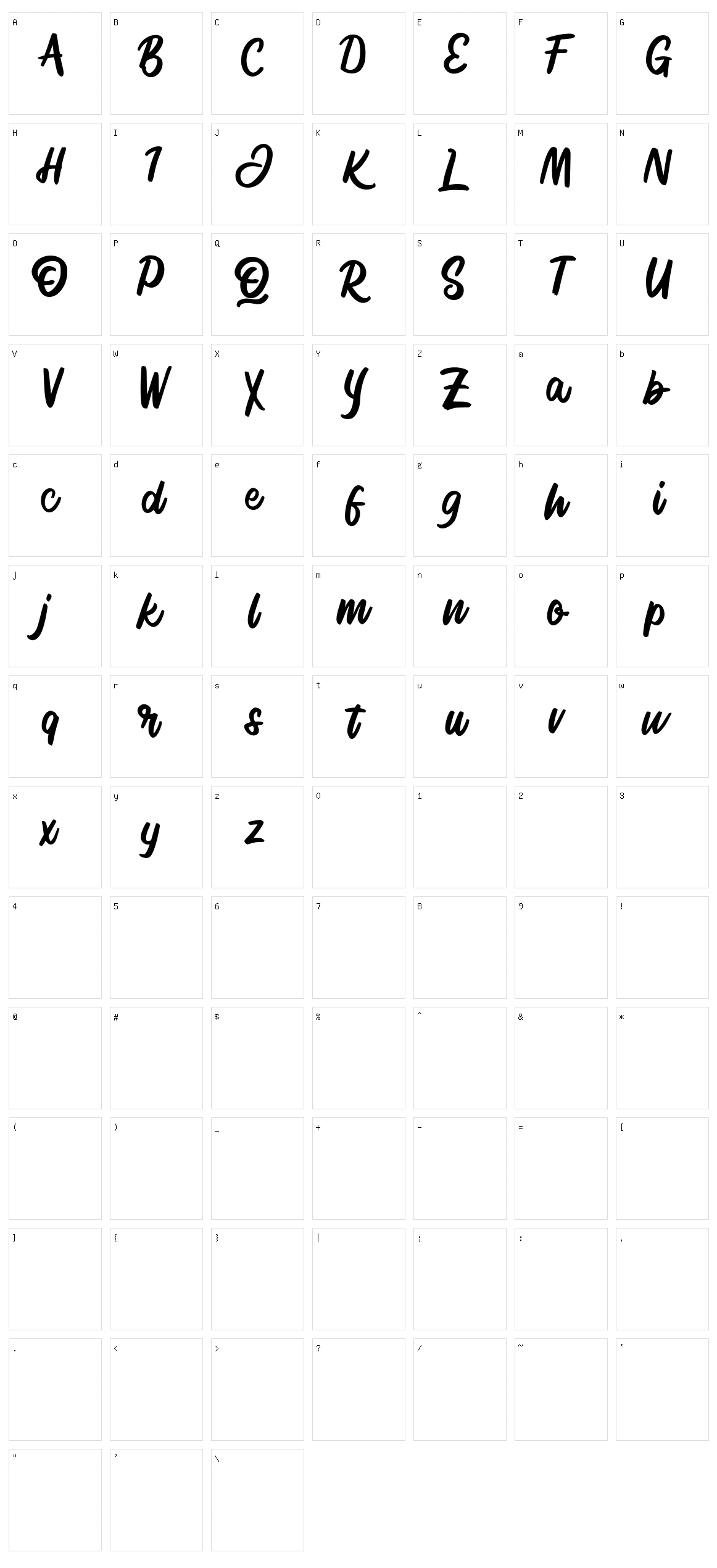 Signlia Character Set