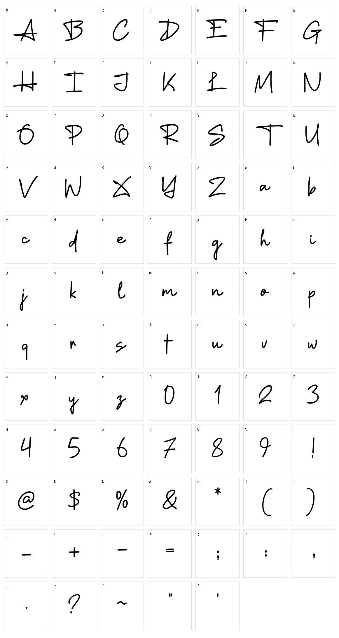 Signlode Character Set