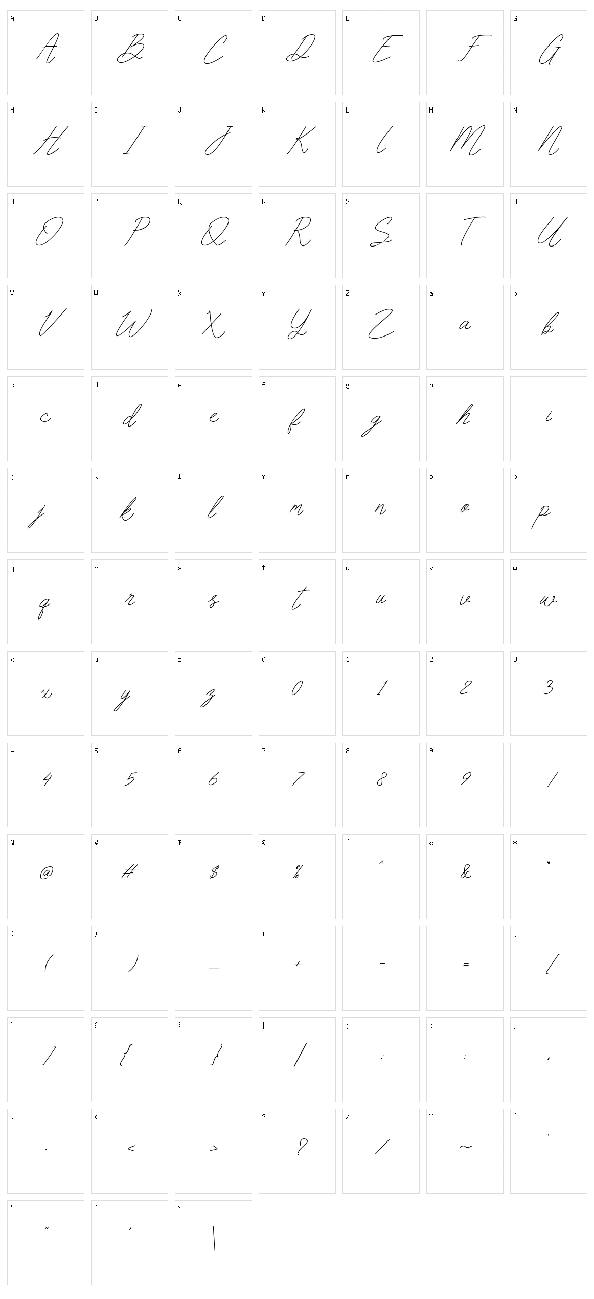 Signorth Character Set