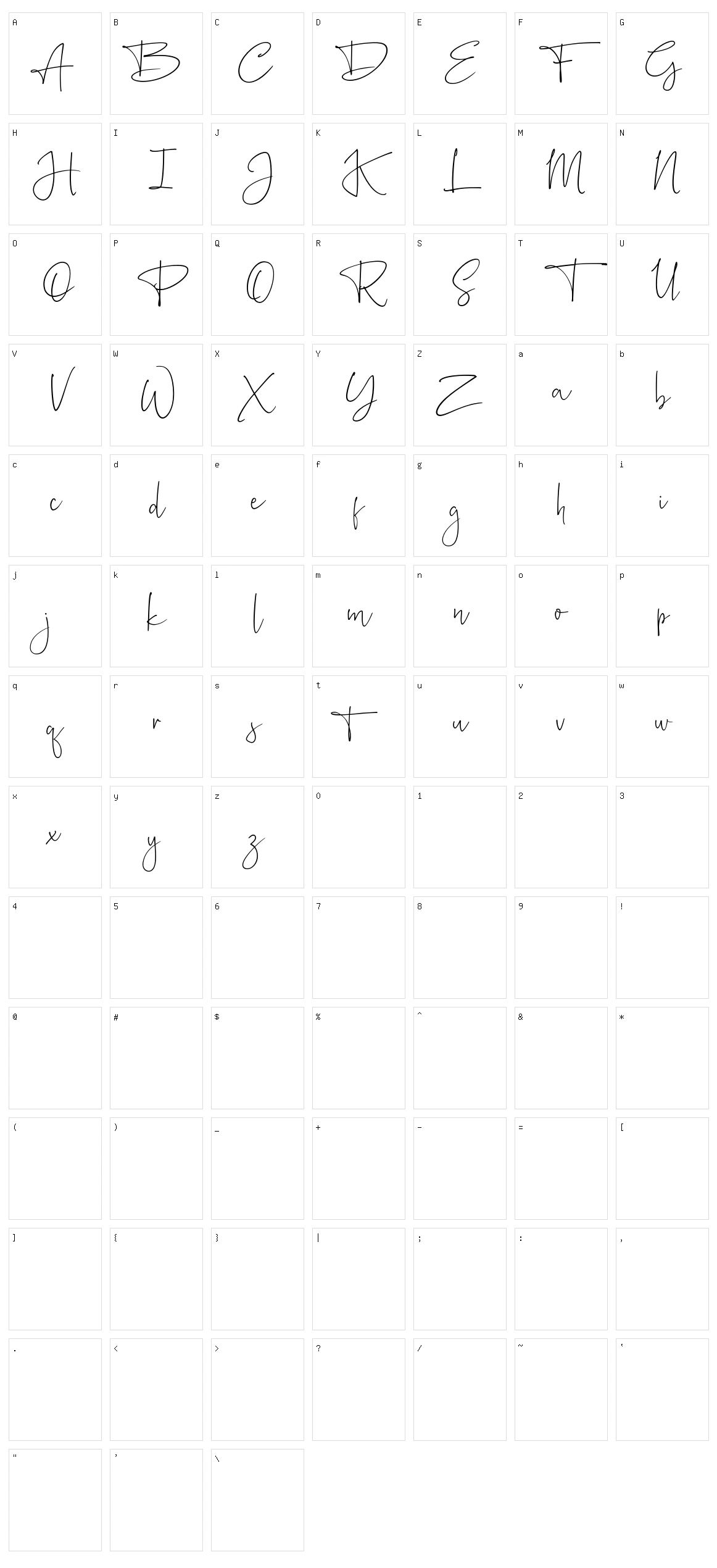 Silently Character Set