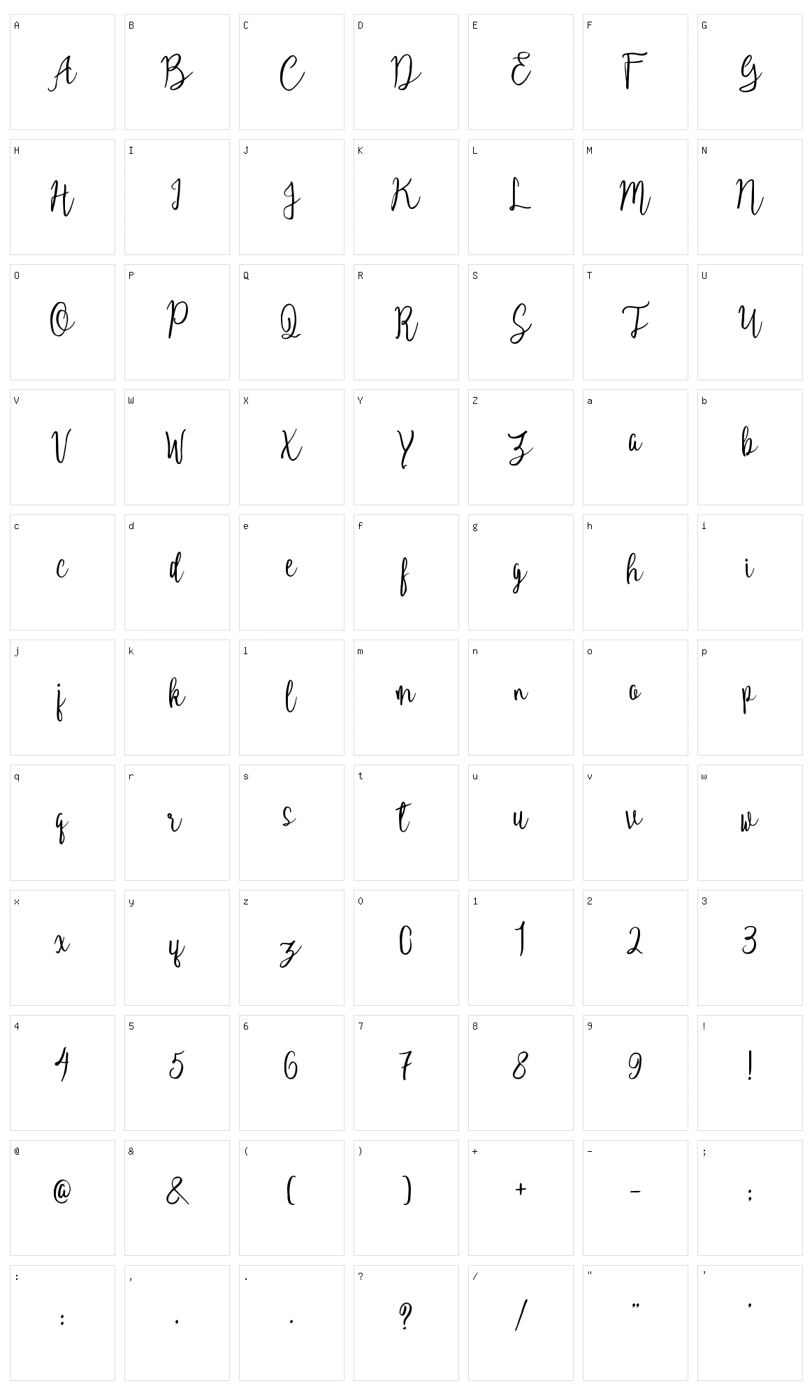 Sillebia Character Set
