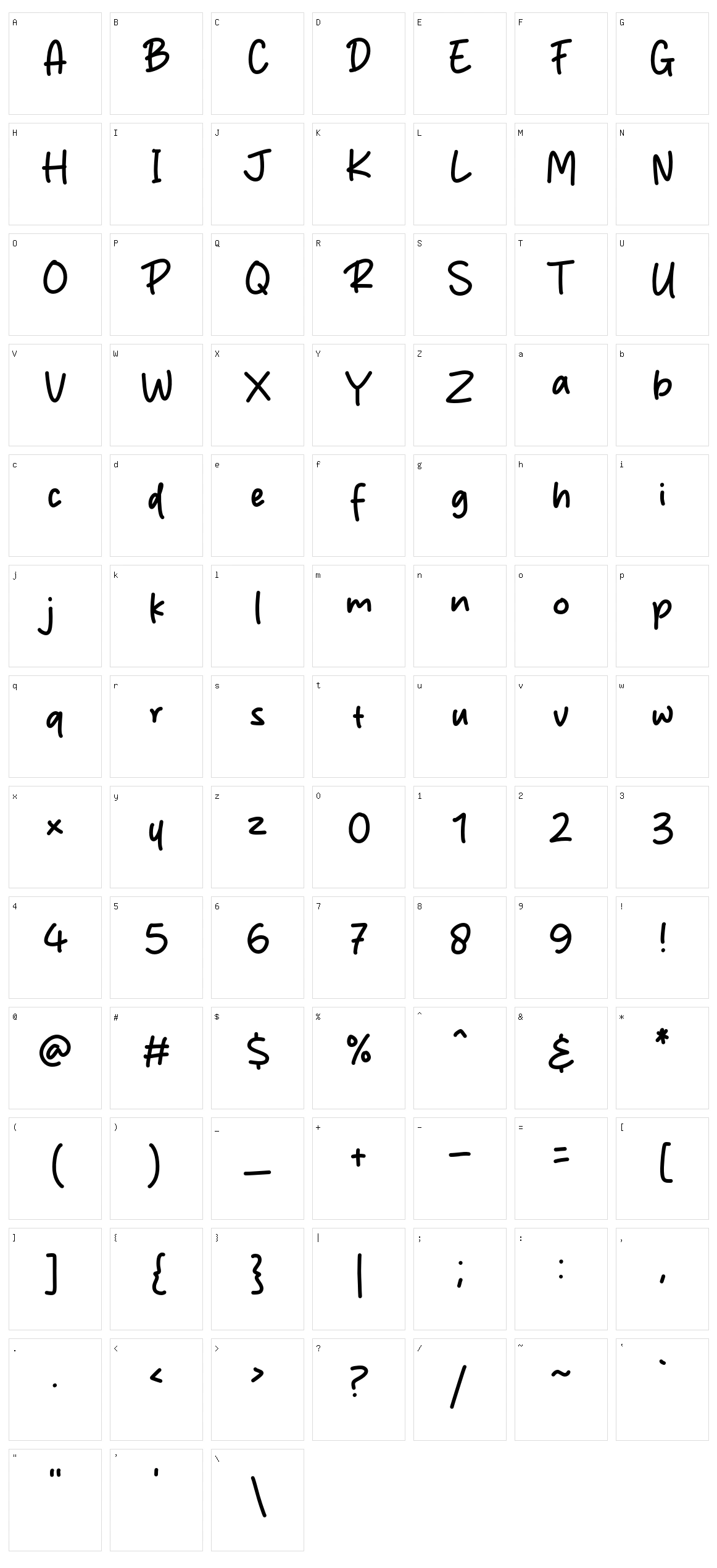Sillena Character Set
