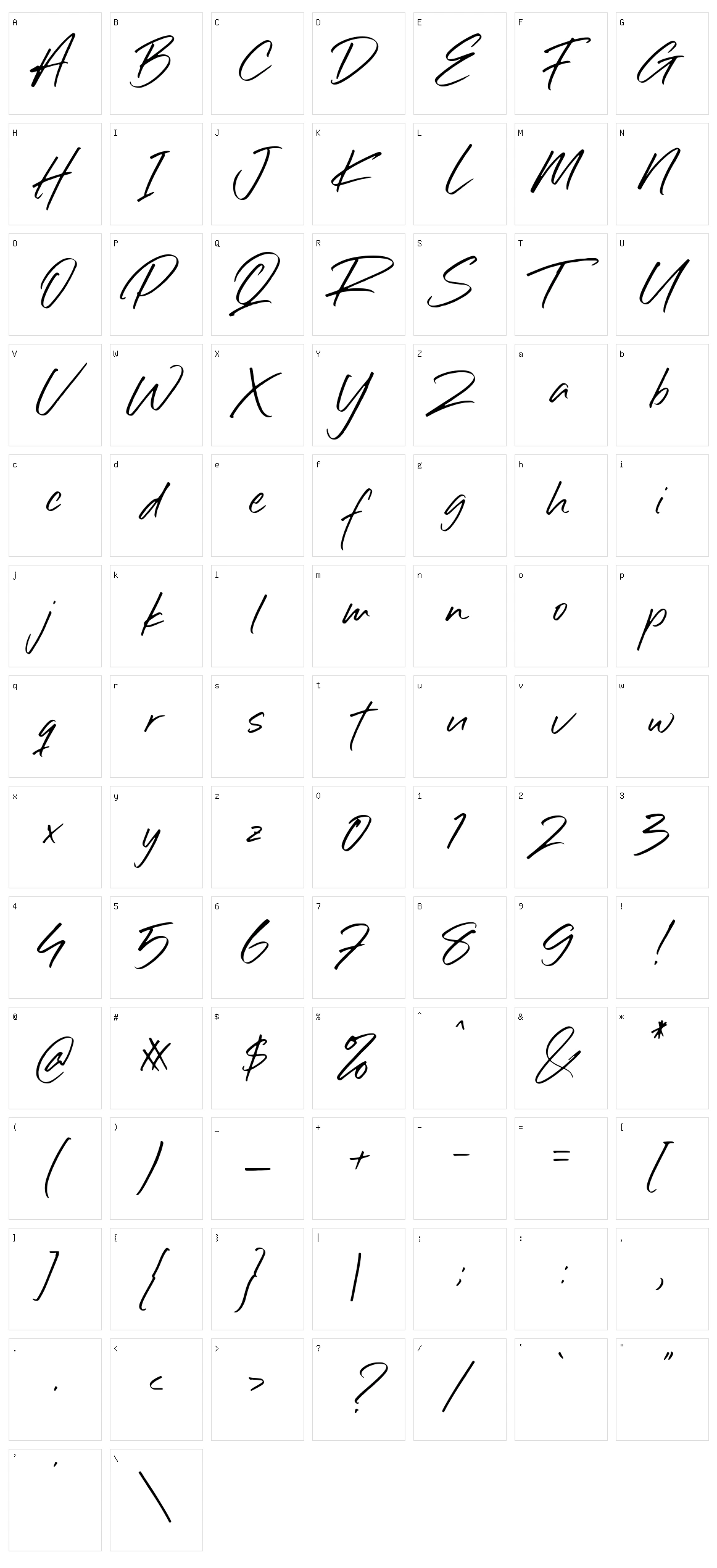 Sillii Willinn Character Set