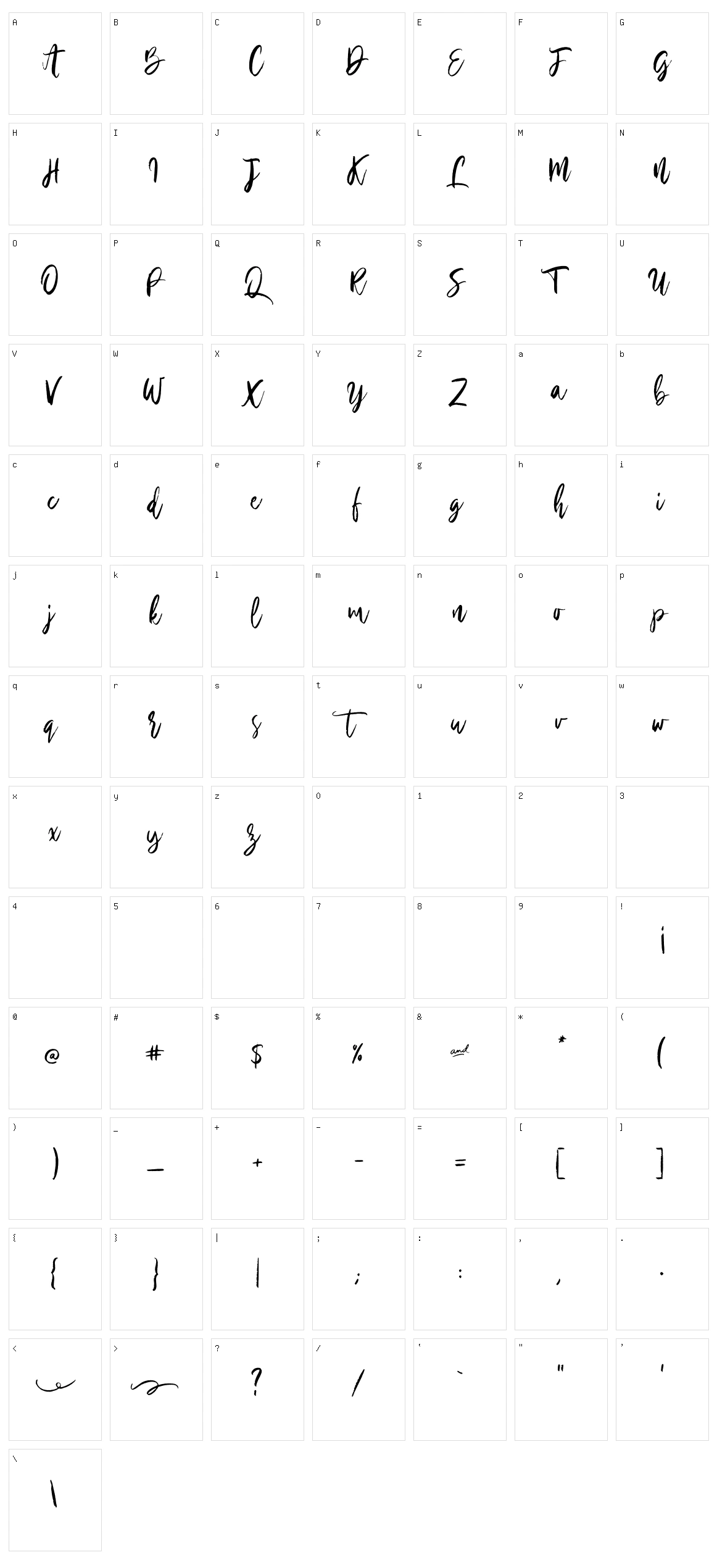 Silver Charm Character Set