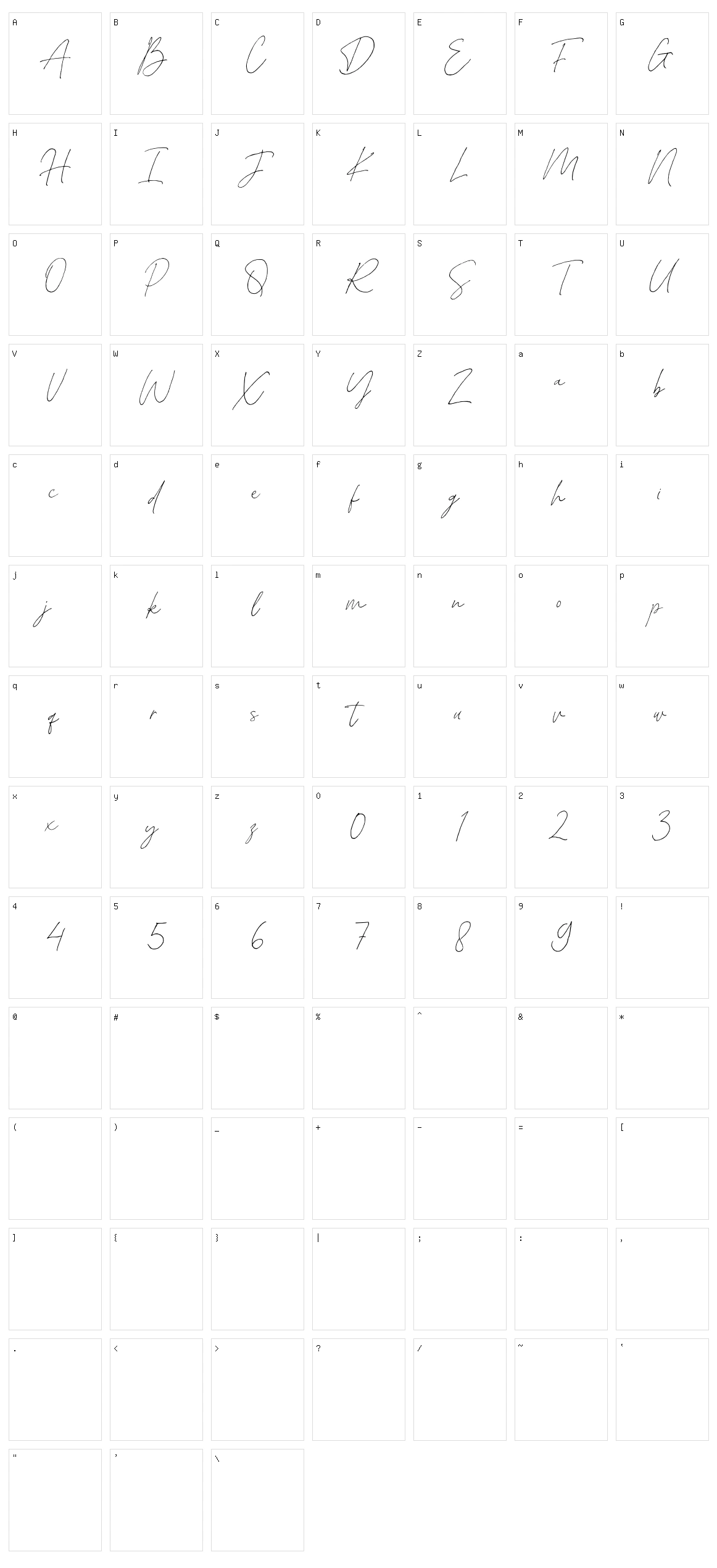 Silver Fields Character Set