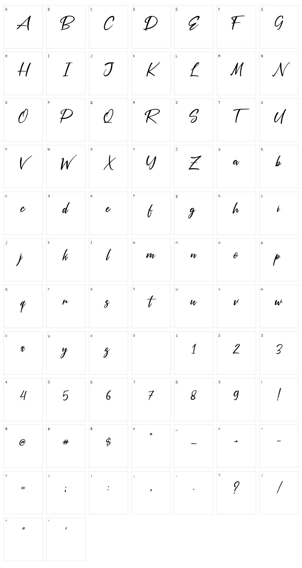 Silver Pen Character Set