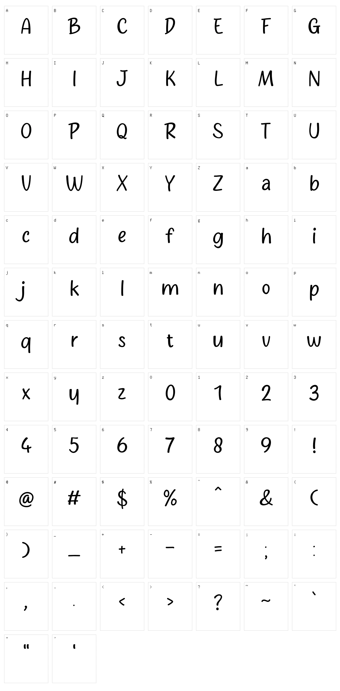 Silviah Character Set