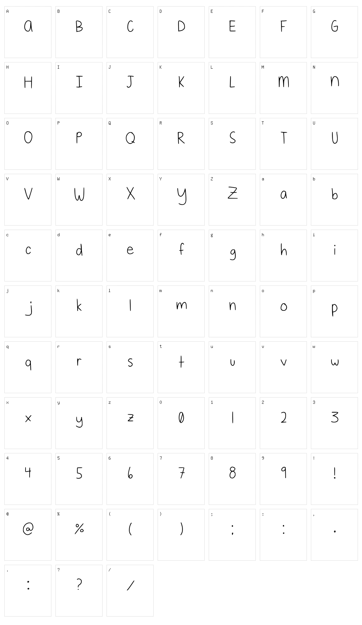 Simple Character Set