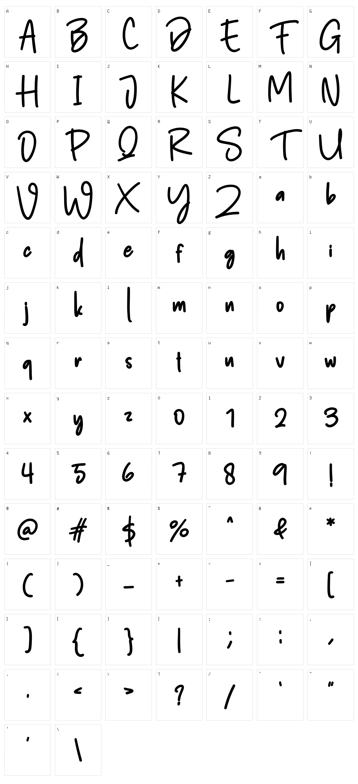 Simple Bold Character Set