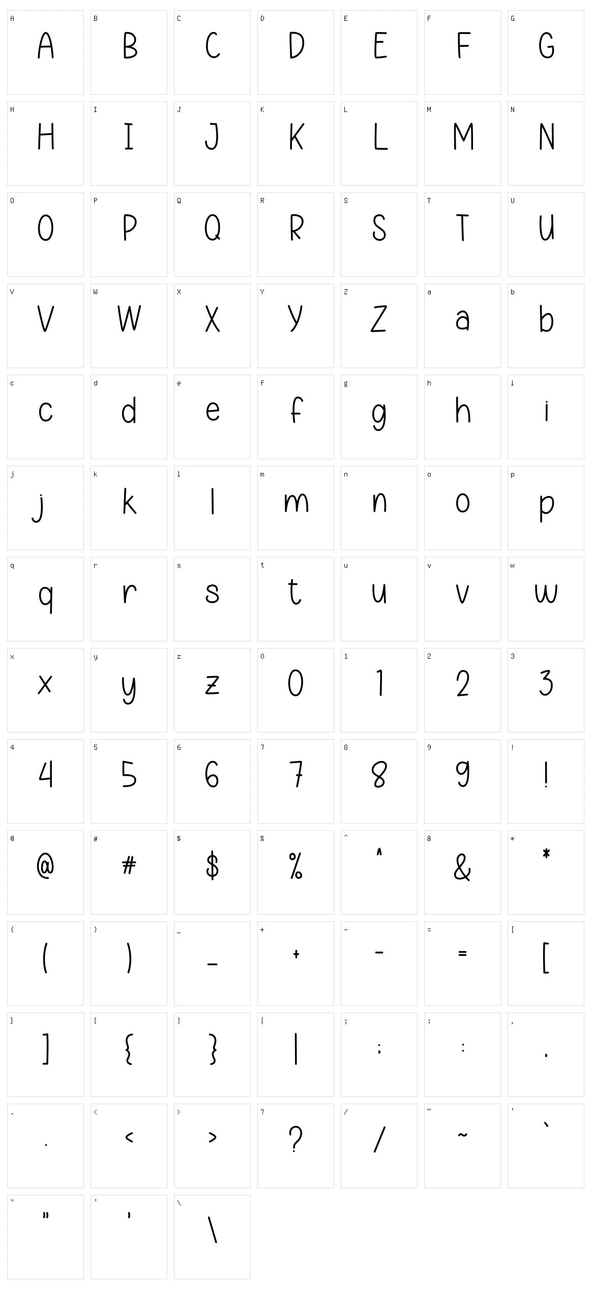 Simple Handmade Character Set