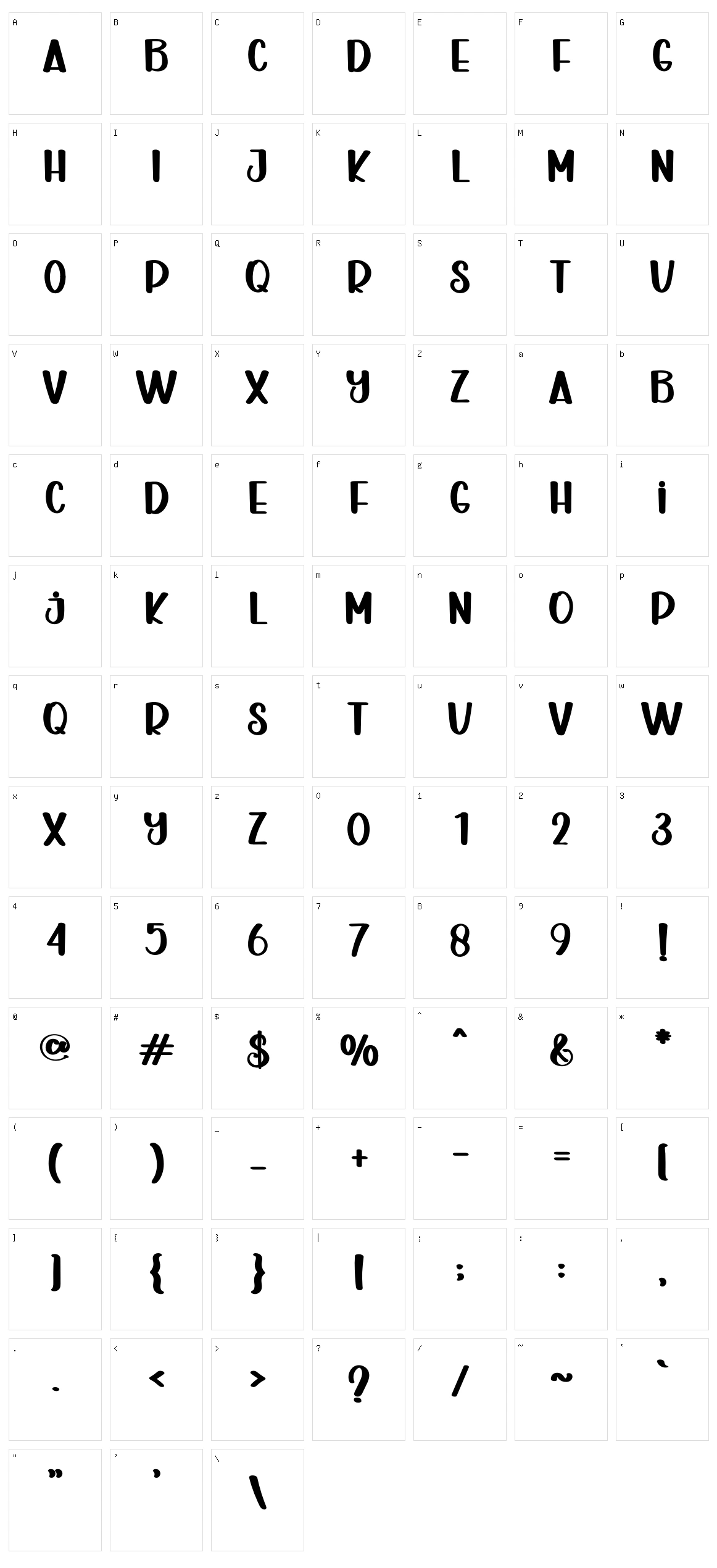 Simple Interior Character Set