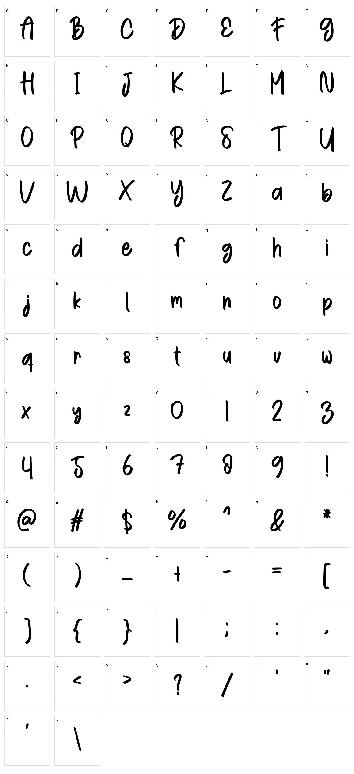 Simple Melody Character Set
