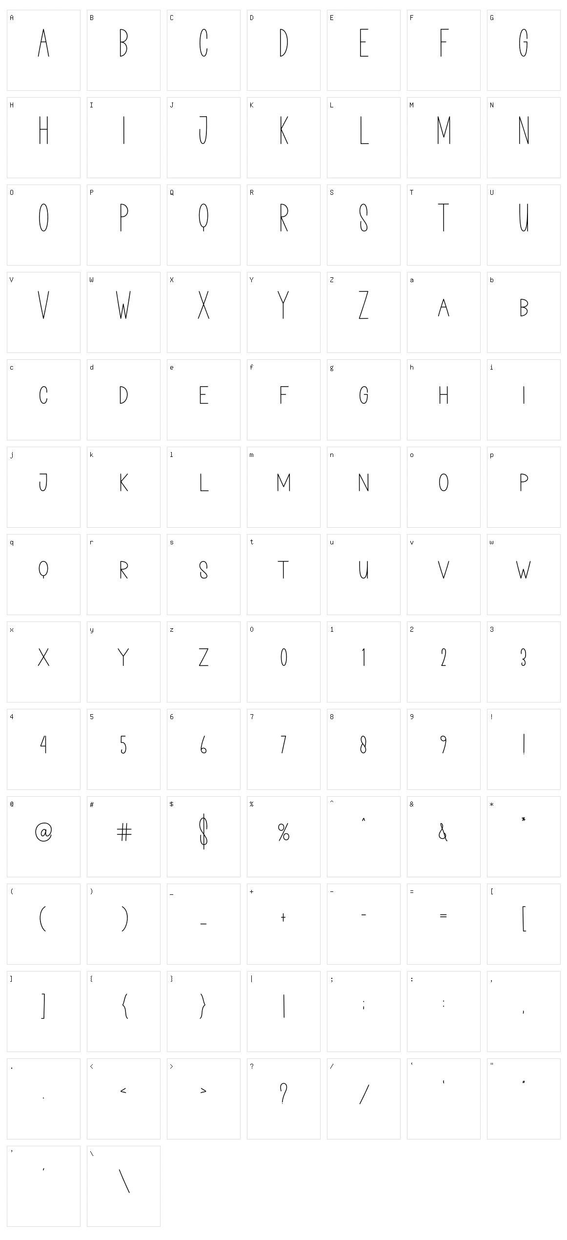 Simple Minimalist Character Set