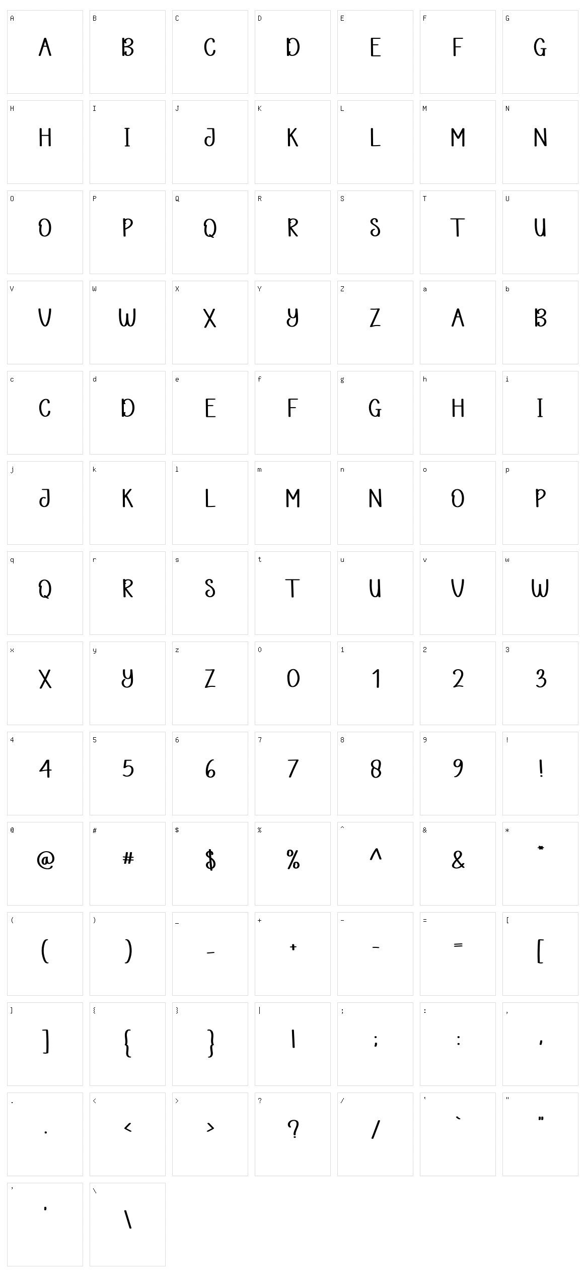 Simple Planner Character Set