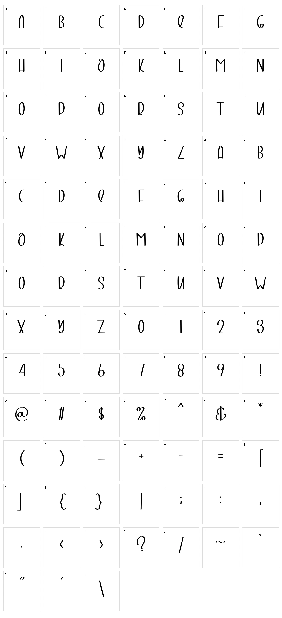 Simple Thinking Character Set