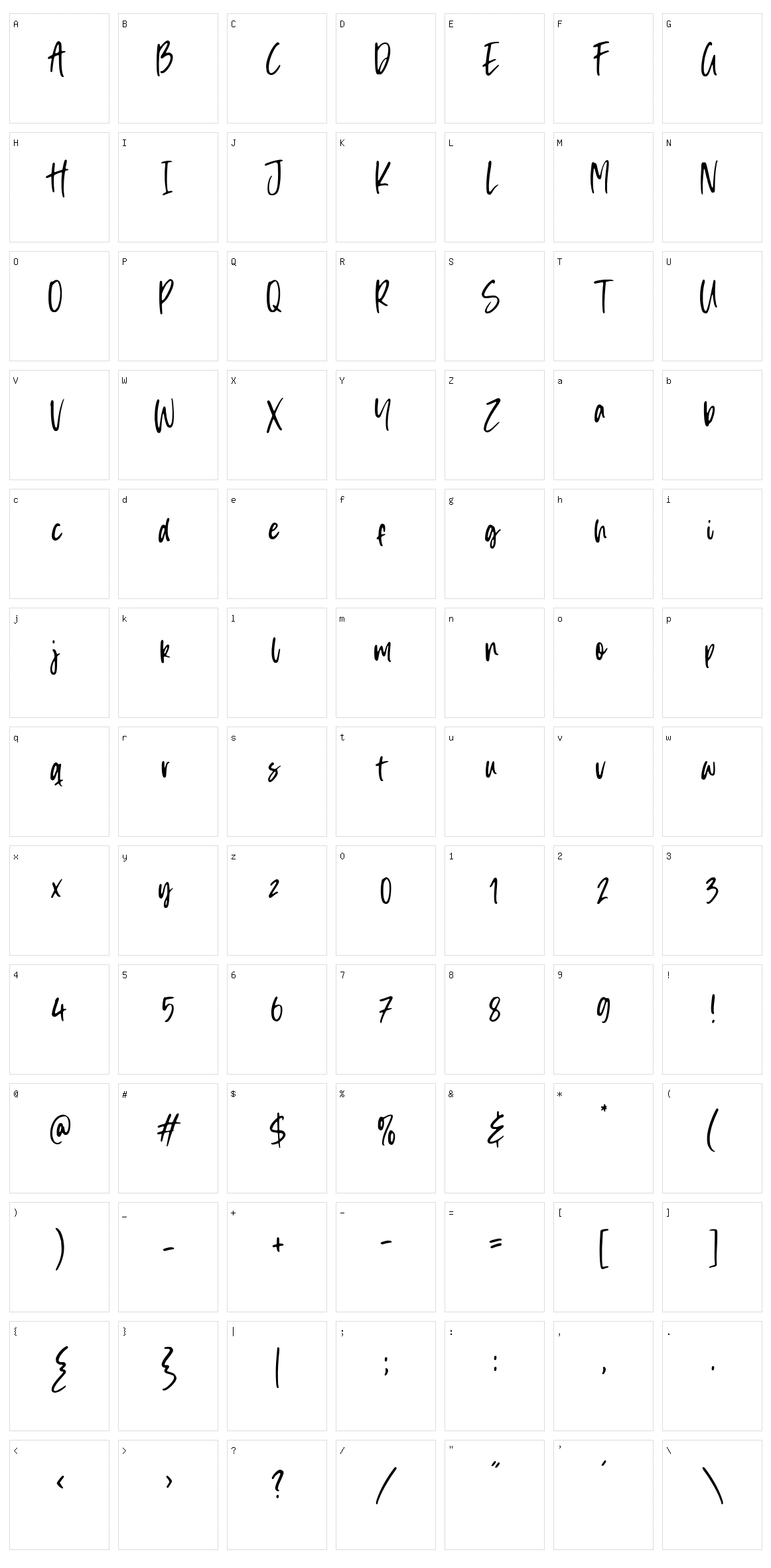 Simpleoak Character Set