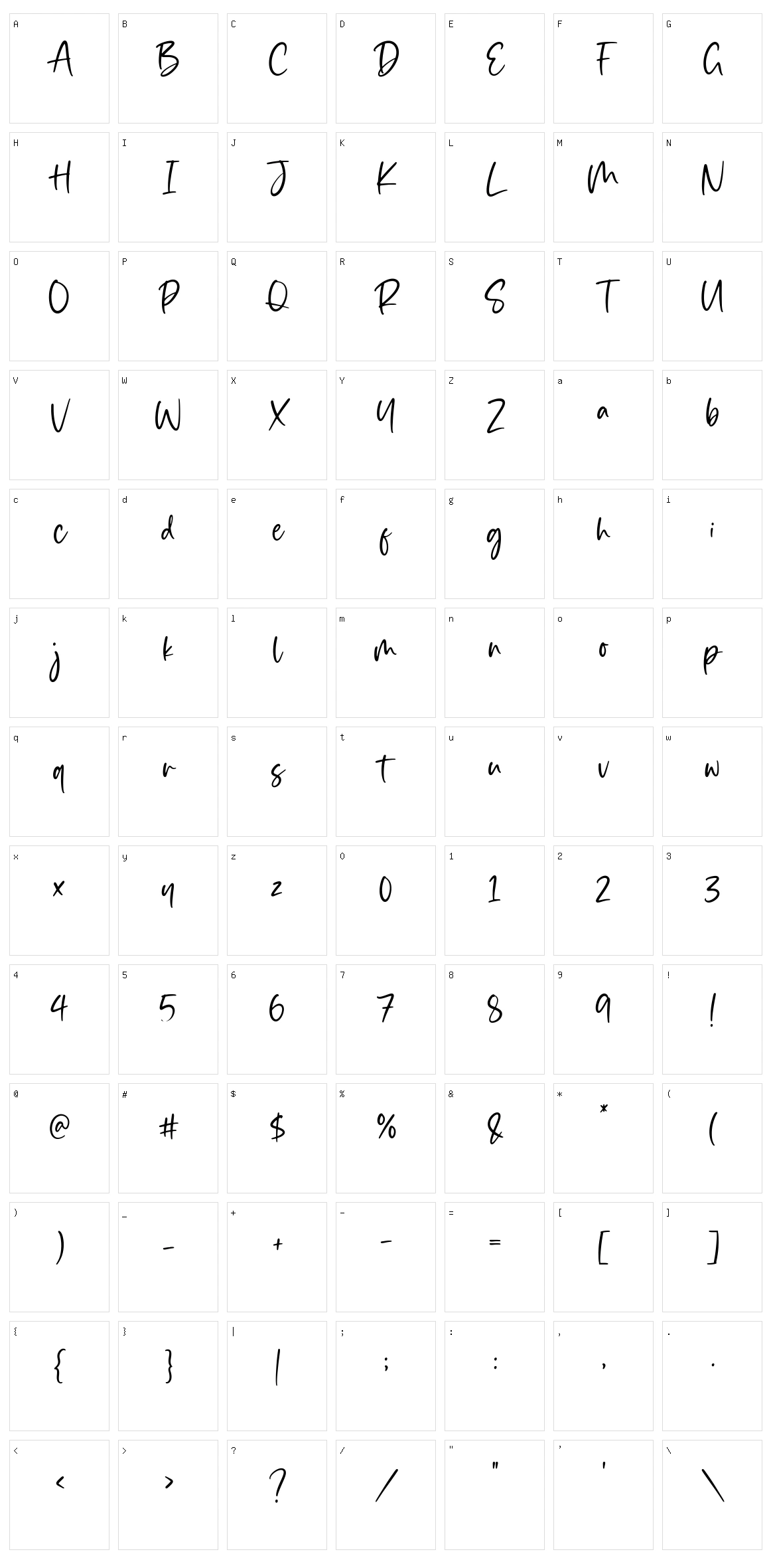 Simplesky Character Set
