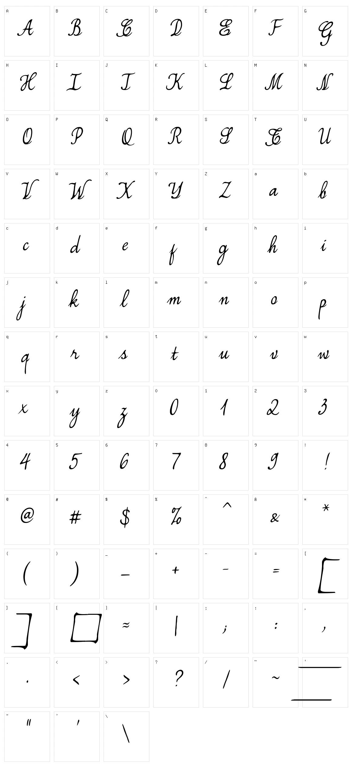 Simplesnails Character Set
