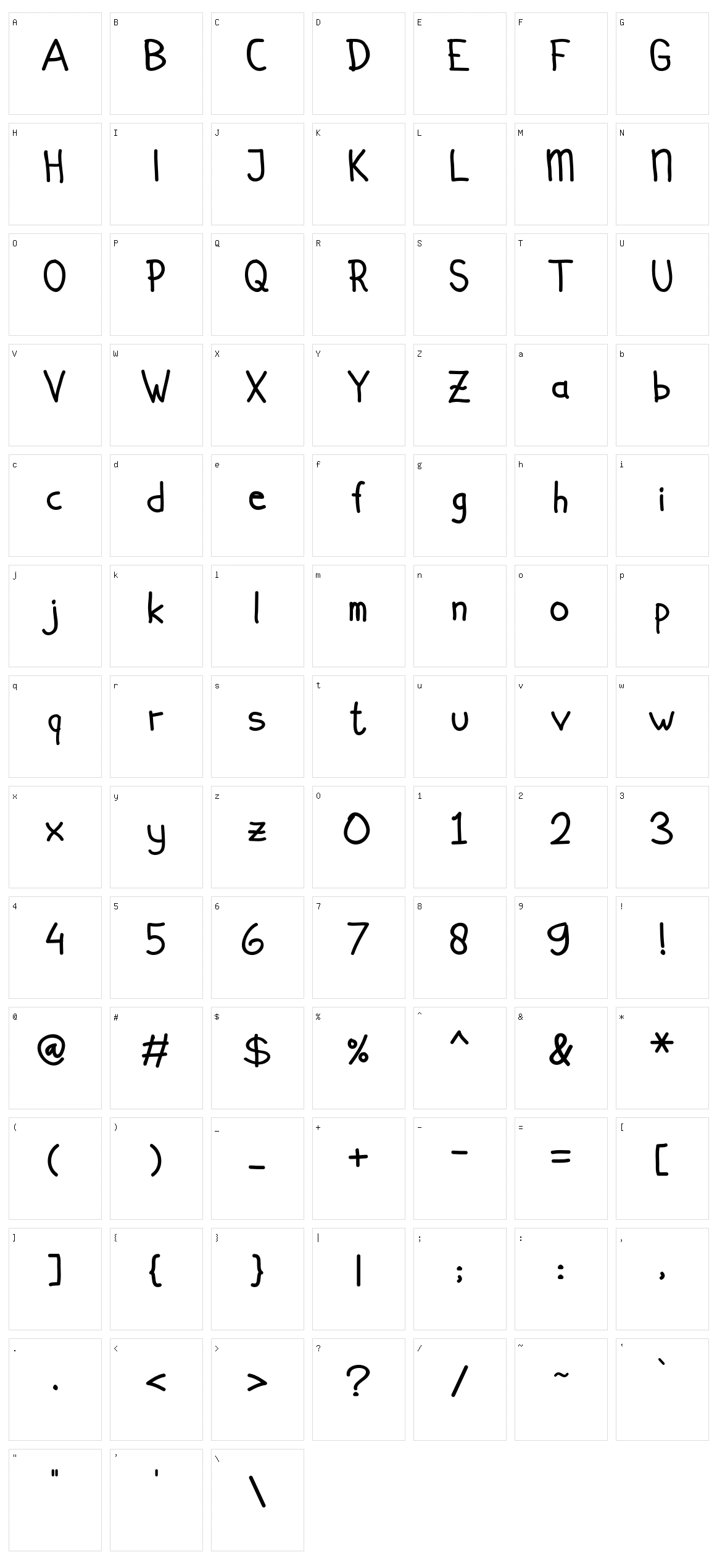 Simplicito Character Set