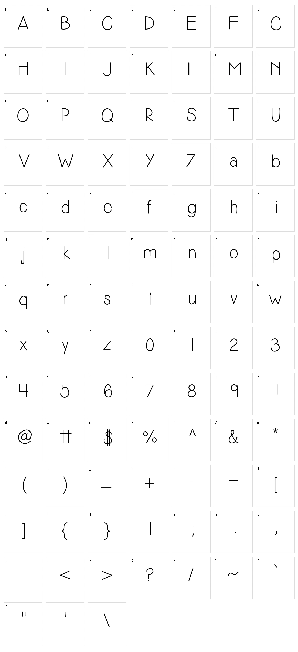 Simplicity Character Set