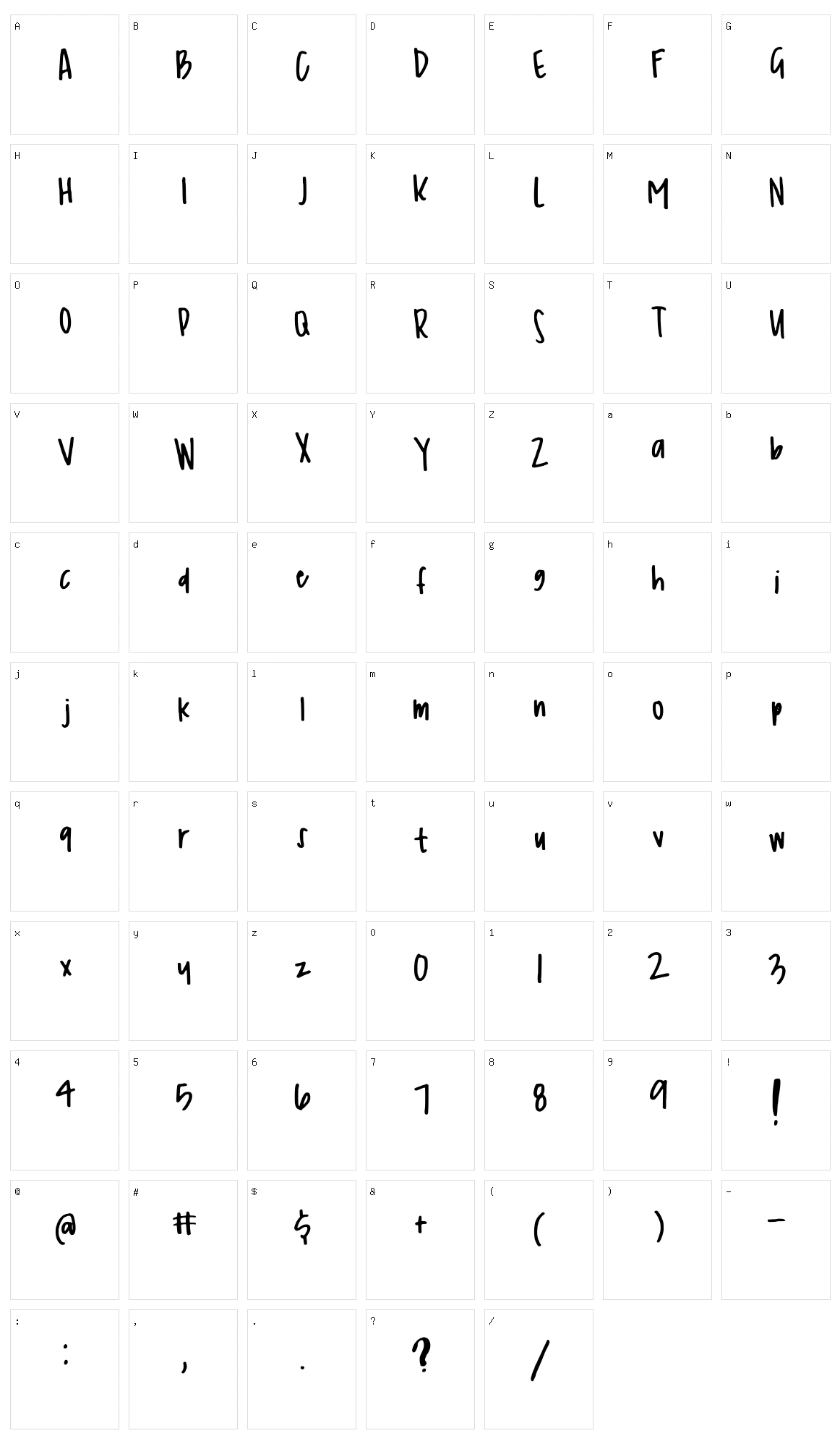 Simplicity Character Set