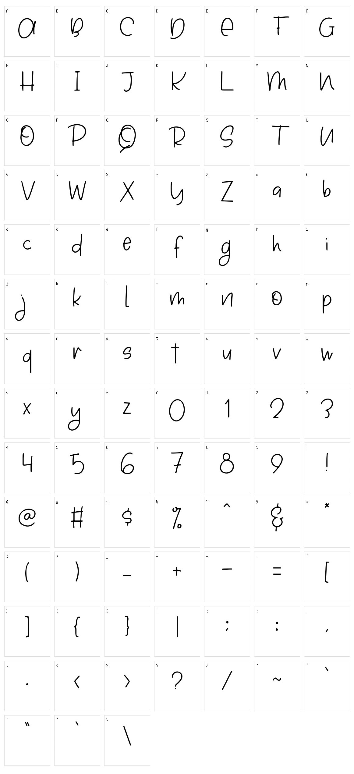 Simplicity Character Set