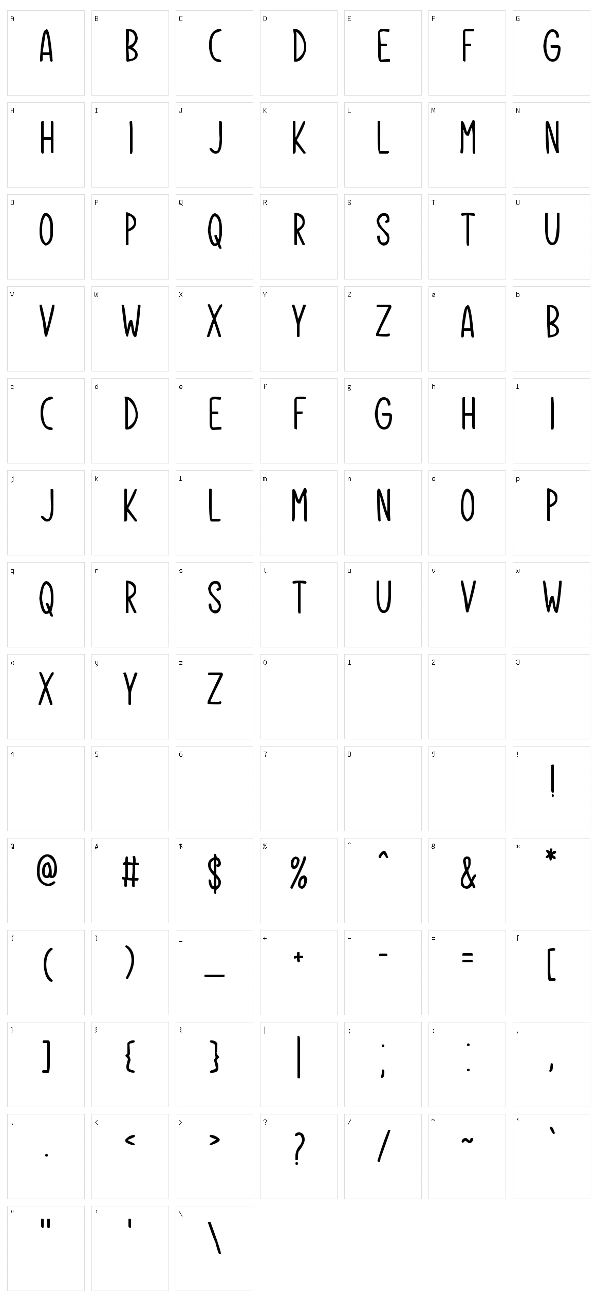 Single Step Character Set