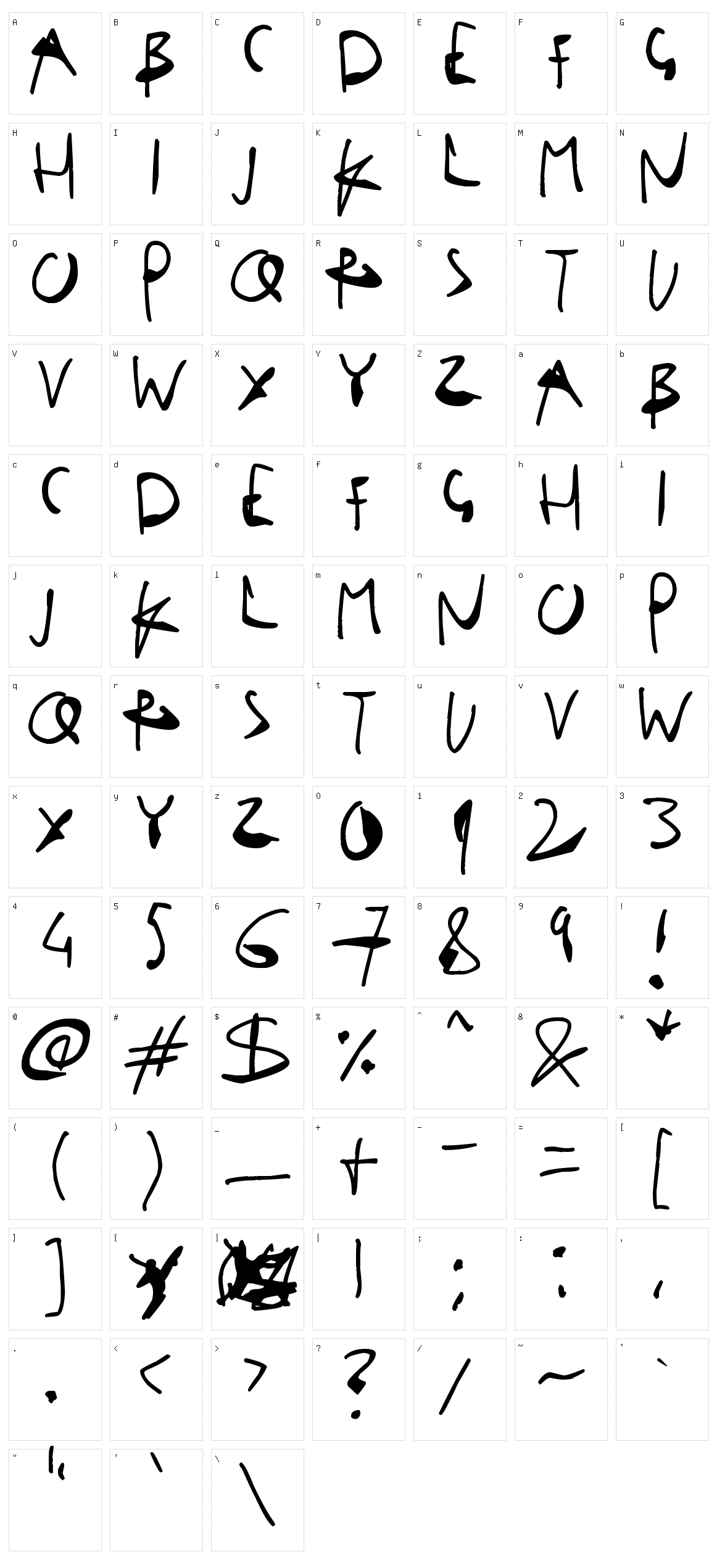 Single Stroke Inks Character Set