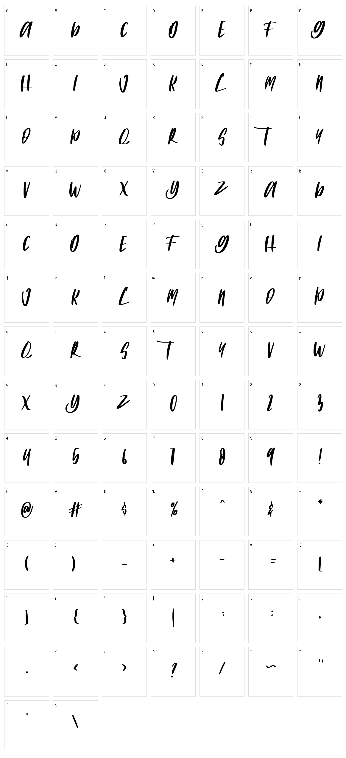 Sinten Character Set
